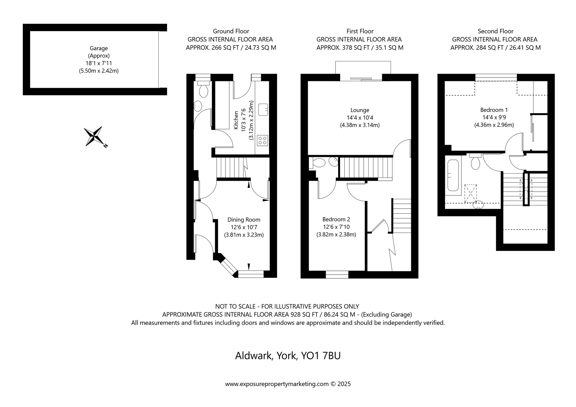 Floorplan of 2 bedroom Mid Terrace House for sale, Aldwark, York, North Yorkshire, YO1