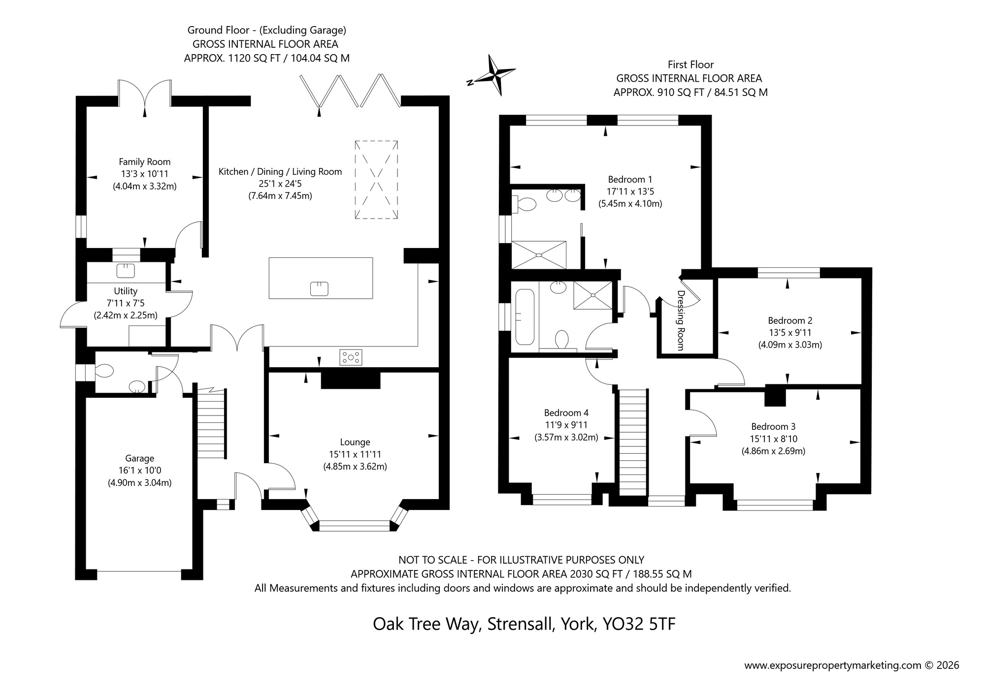 Floorplan of 4 bedroom Detached House for sale, Oak Tree Way, Strensall, North Yorkshire, YO32