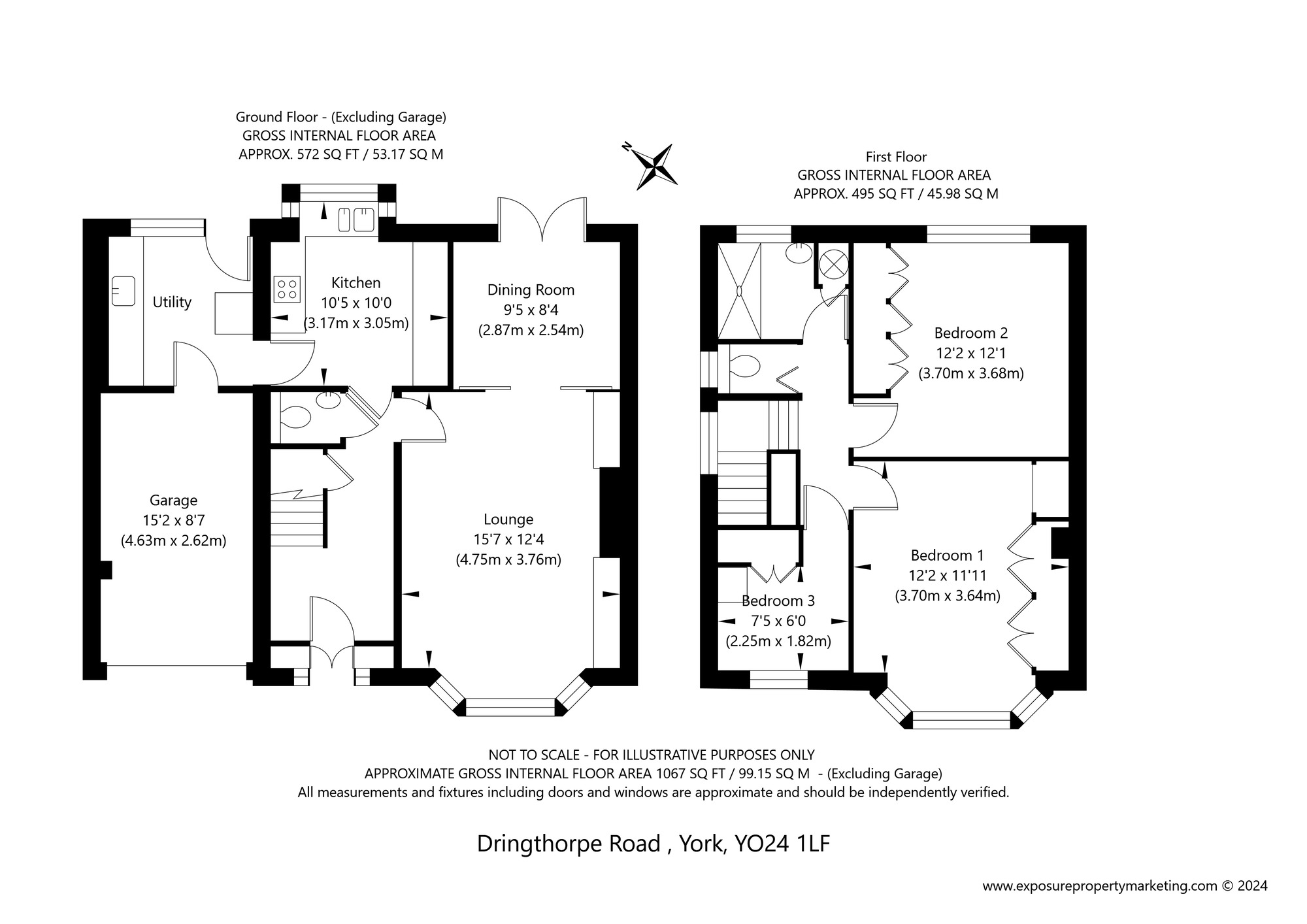 Floorplan of 3 bedroom Semi Detached House for sale, Dringthorpe Road, York, North Yorkshire, YO24