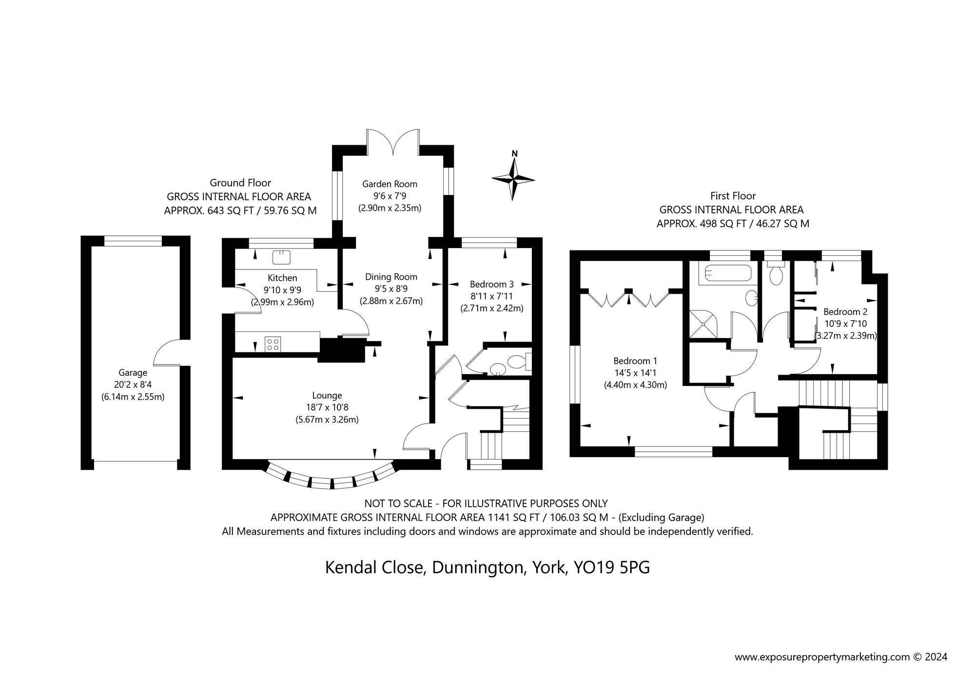 Floorplan of 3 bedroom Detached Bungalow for sale, Kendal Close, Dunnington, North Yorkshire, YO19