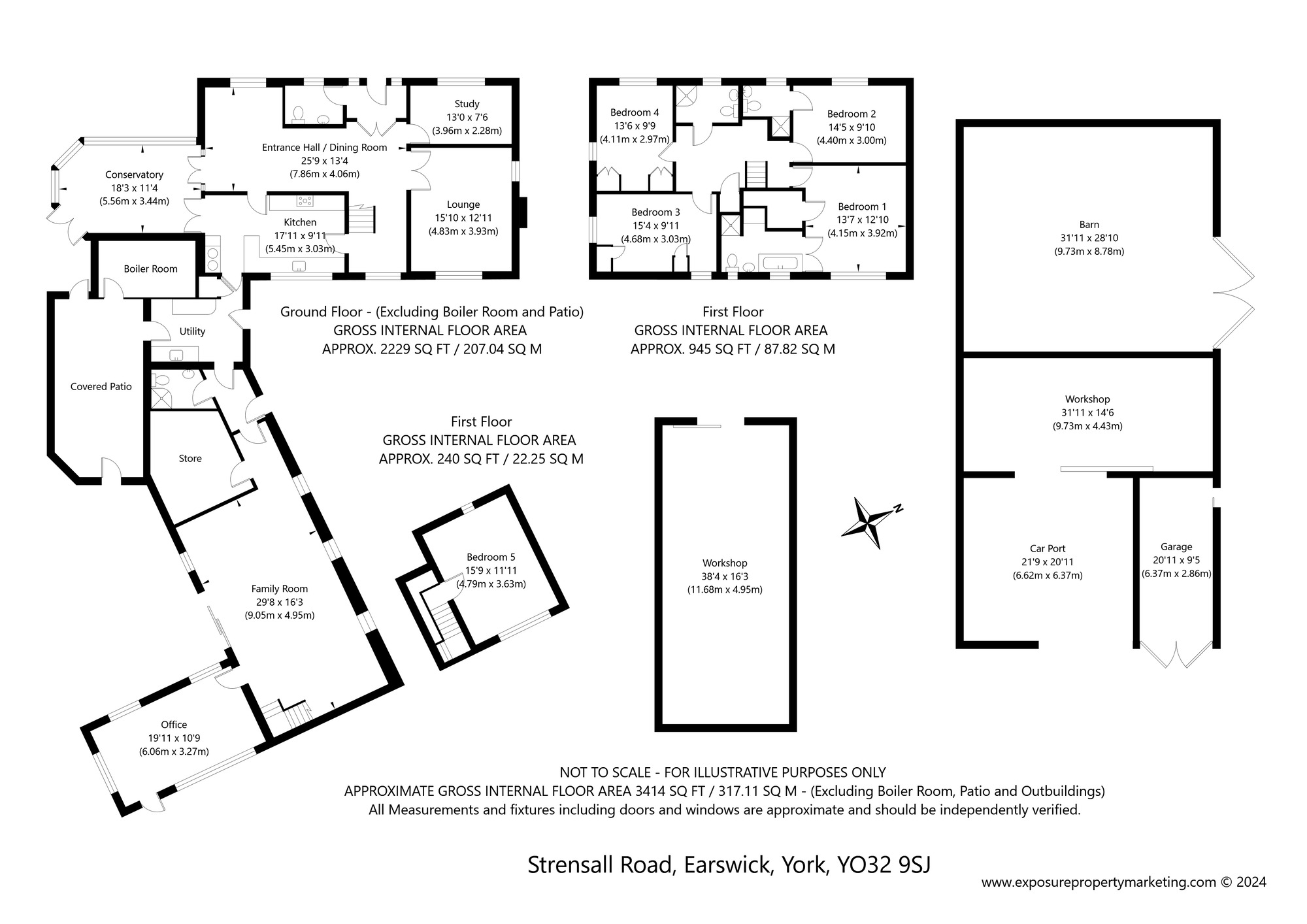 Floorplan of 5 bedroom Detached House for sale, Strensall Road, Earswick, North Yorkshire, YO32