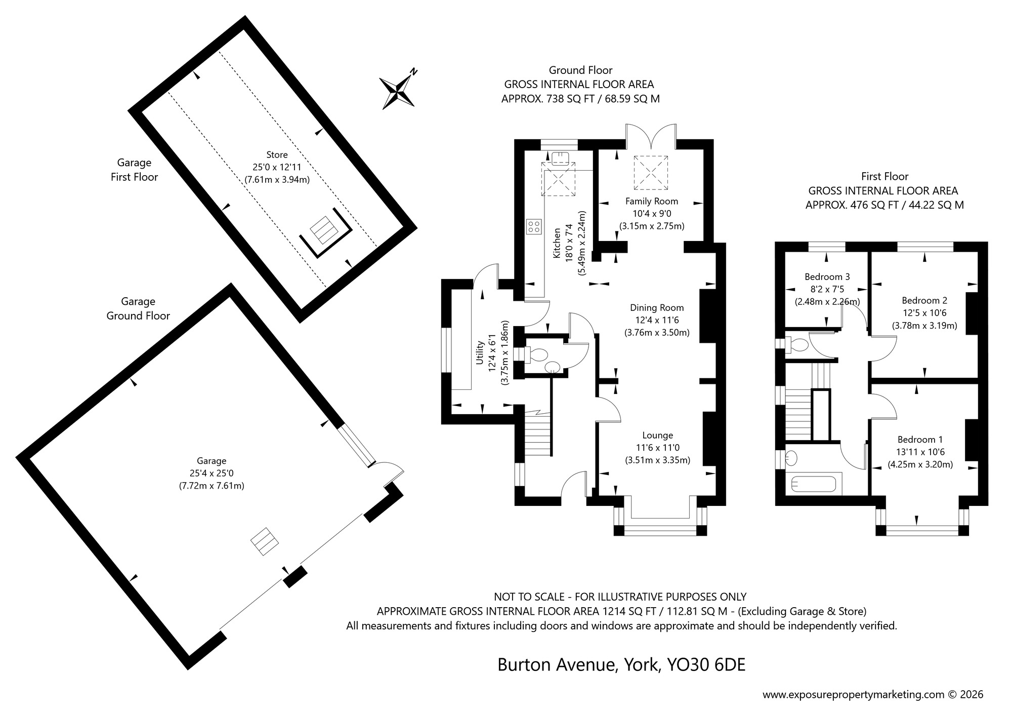 Floorplan of 3 bedroom Semi Detached House for sale, Burton Avenue, York, North Yorkshire, YO30