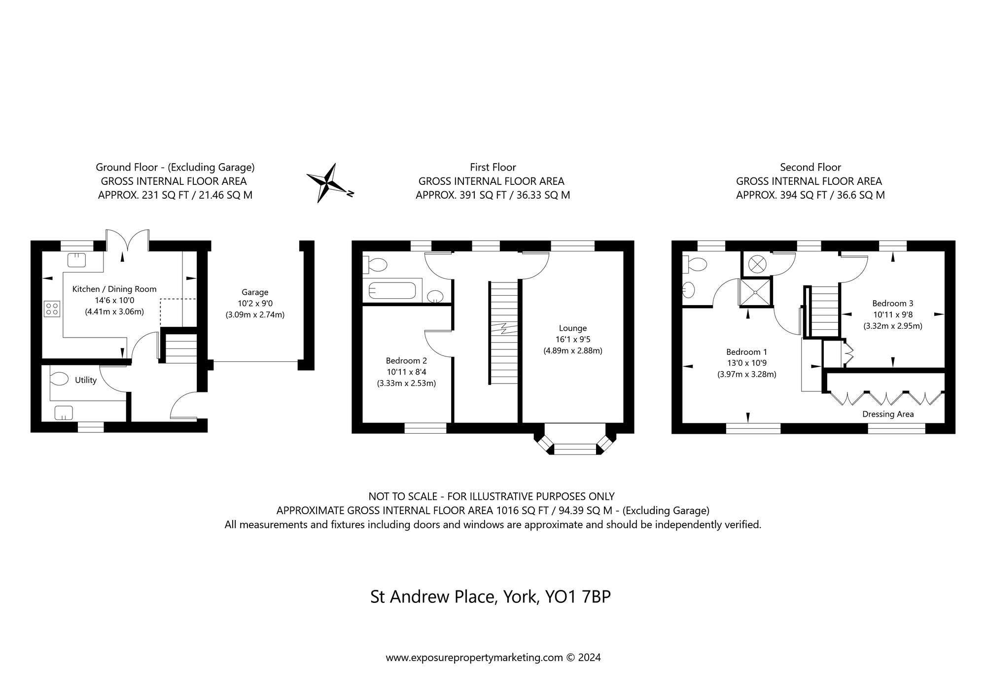 Floorplan of 3 bedroom Mid Terrace House for sale, St. Andrew Place, York, North Yorkshire, YO1