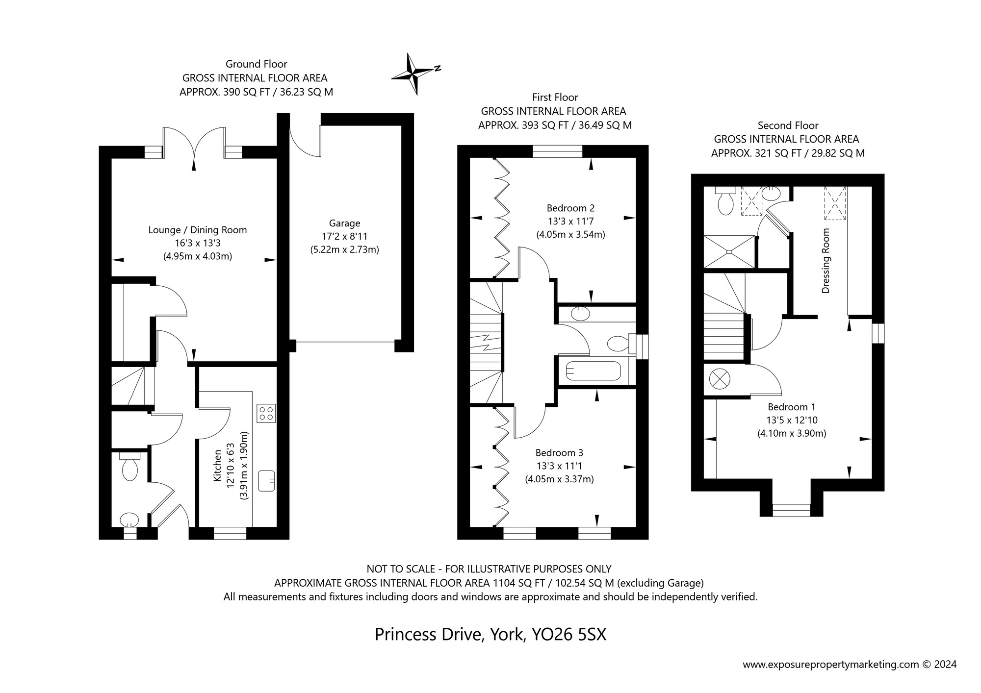 Floorplan of 3 bedroom End Terrace House for sale, Princess Drive, York, North Yorkshire, YO26