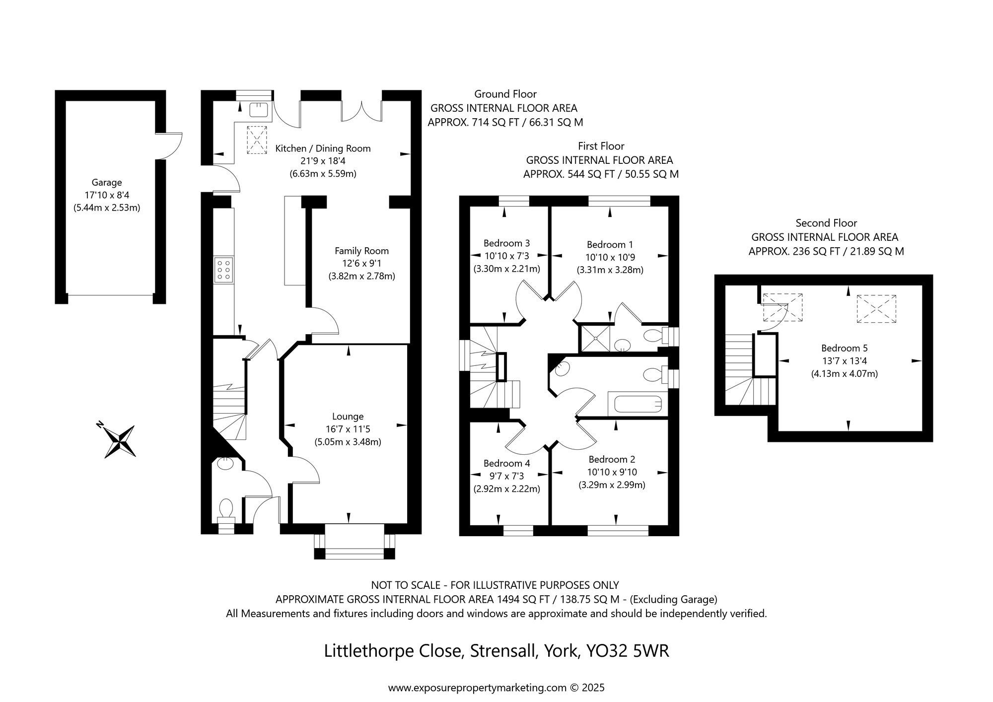 Floorplan of 5 bedroom Detached House for sale, Littlethorpe Close, Strensall, North Yorkshire, YO32