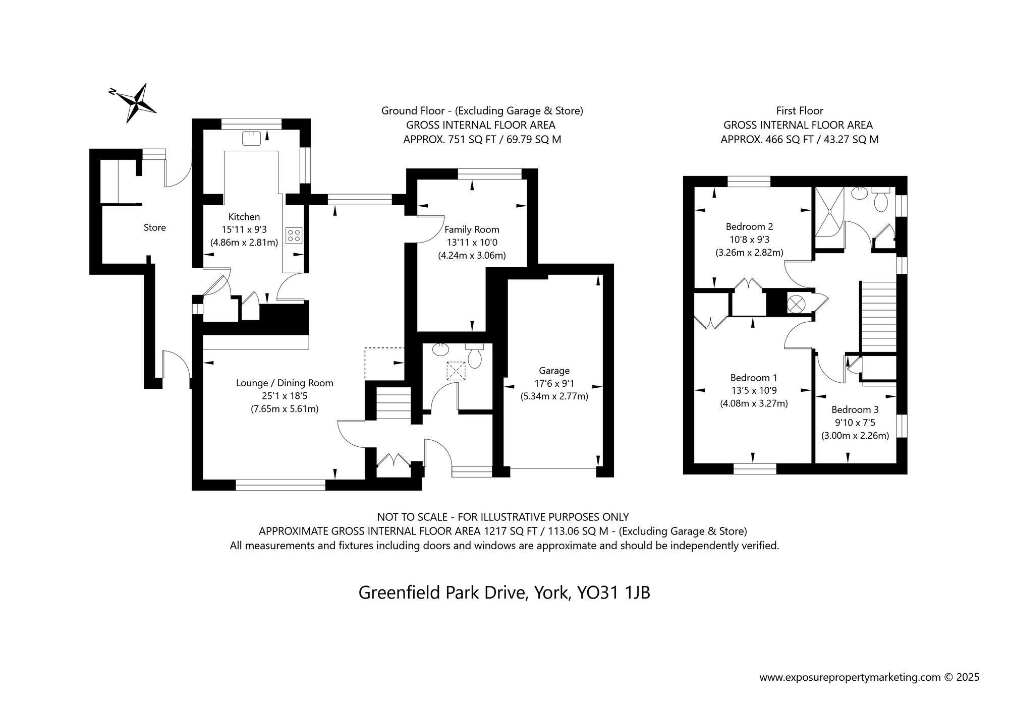 Floorplan of 3 bedroom Detached House for sale, Greenfield Park Drive, York, North Yorkshire, YO31