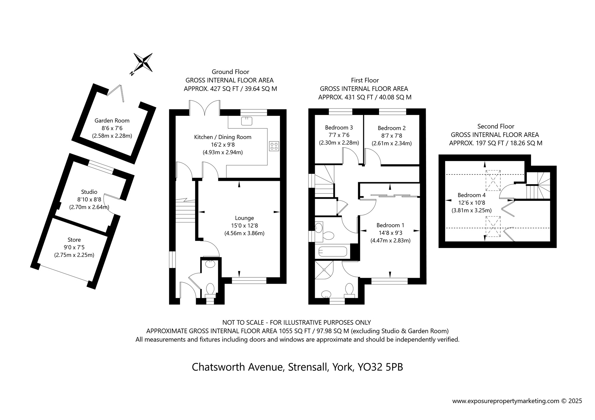 Floorplan of 4 bedroom Semi Detached House for sale, Chatsworth Avenue, Strensall, York, YO32