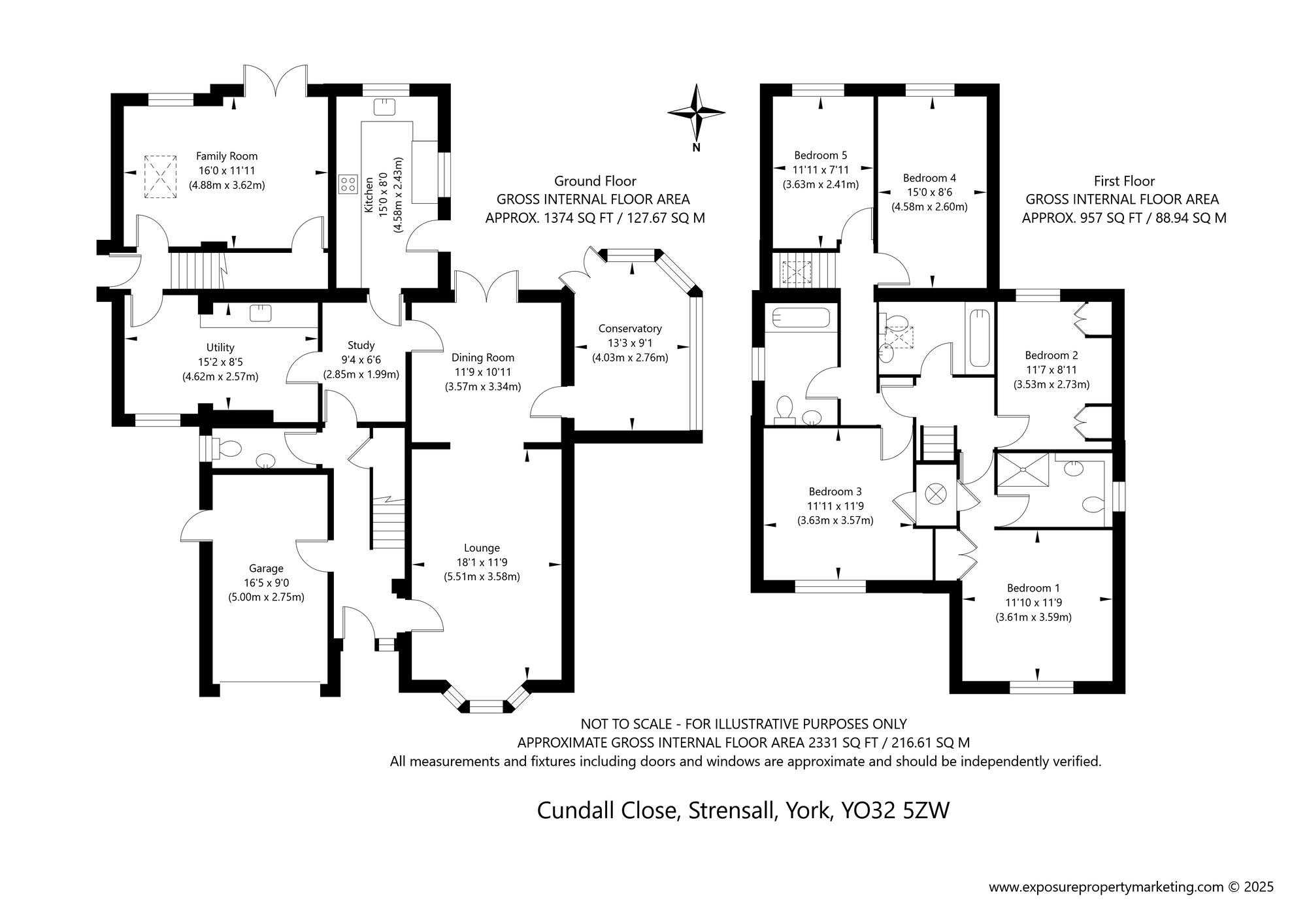 Floorplan of 5 bedroom Detached House for sale, Cundall Close, Strensall, North Yorkshire, YO32