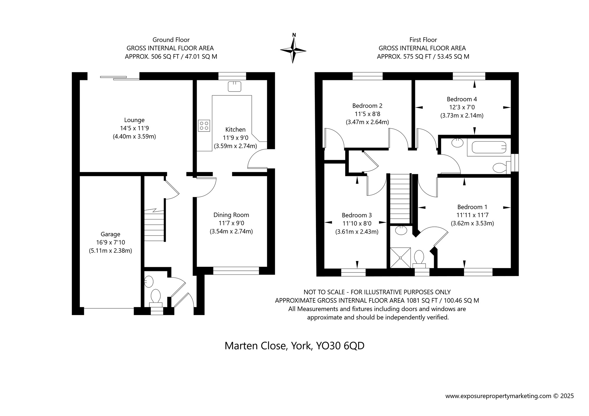 Floorplan of 4 bedroom Detached House for sale, Marten Close, York, North Yorkshire, YO30