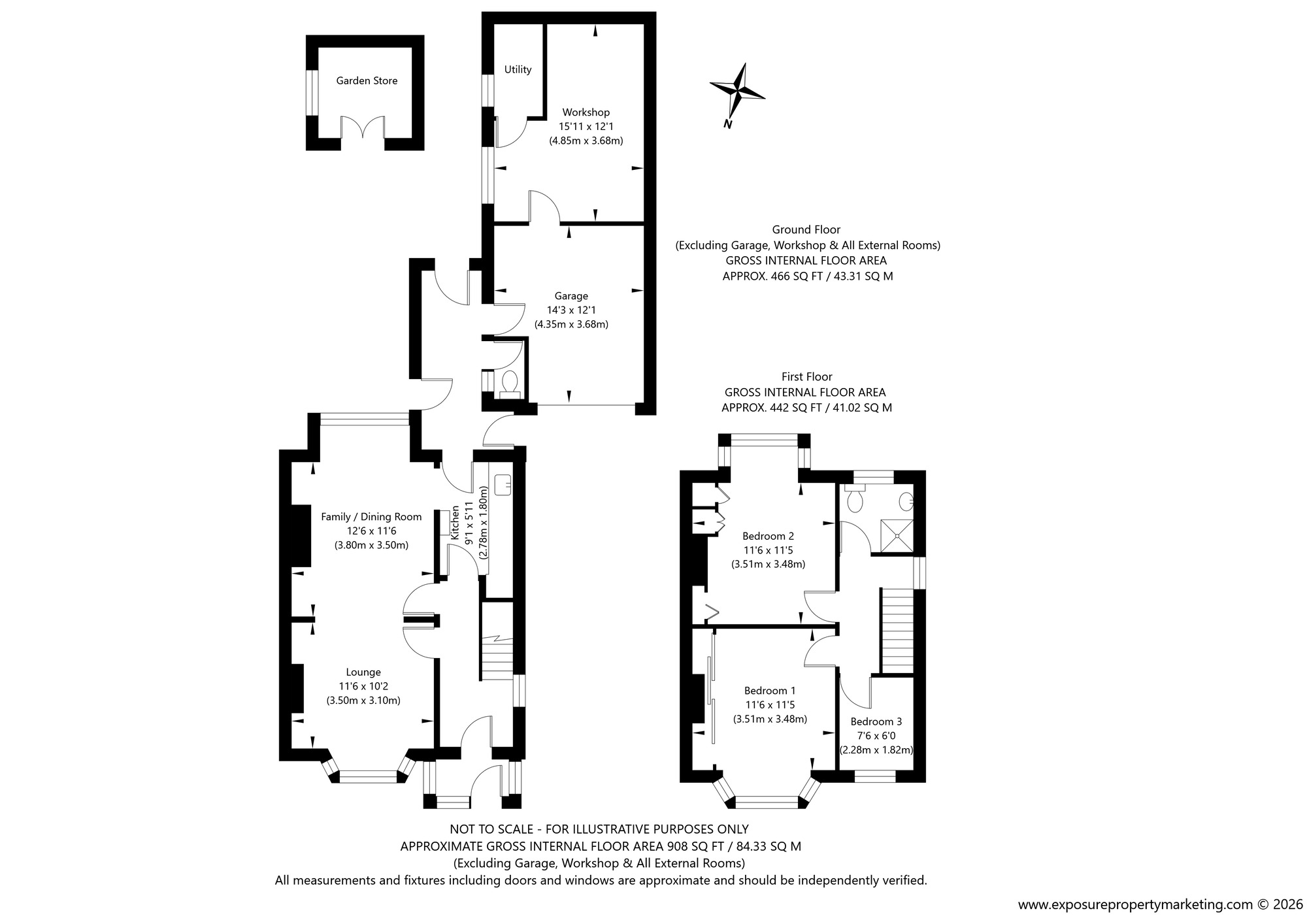 Floorplan of 3 bedroom Semi Detached House for sale, Osbaldwick Lane, York, North Yorkshire, YO10