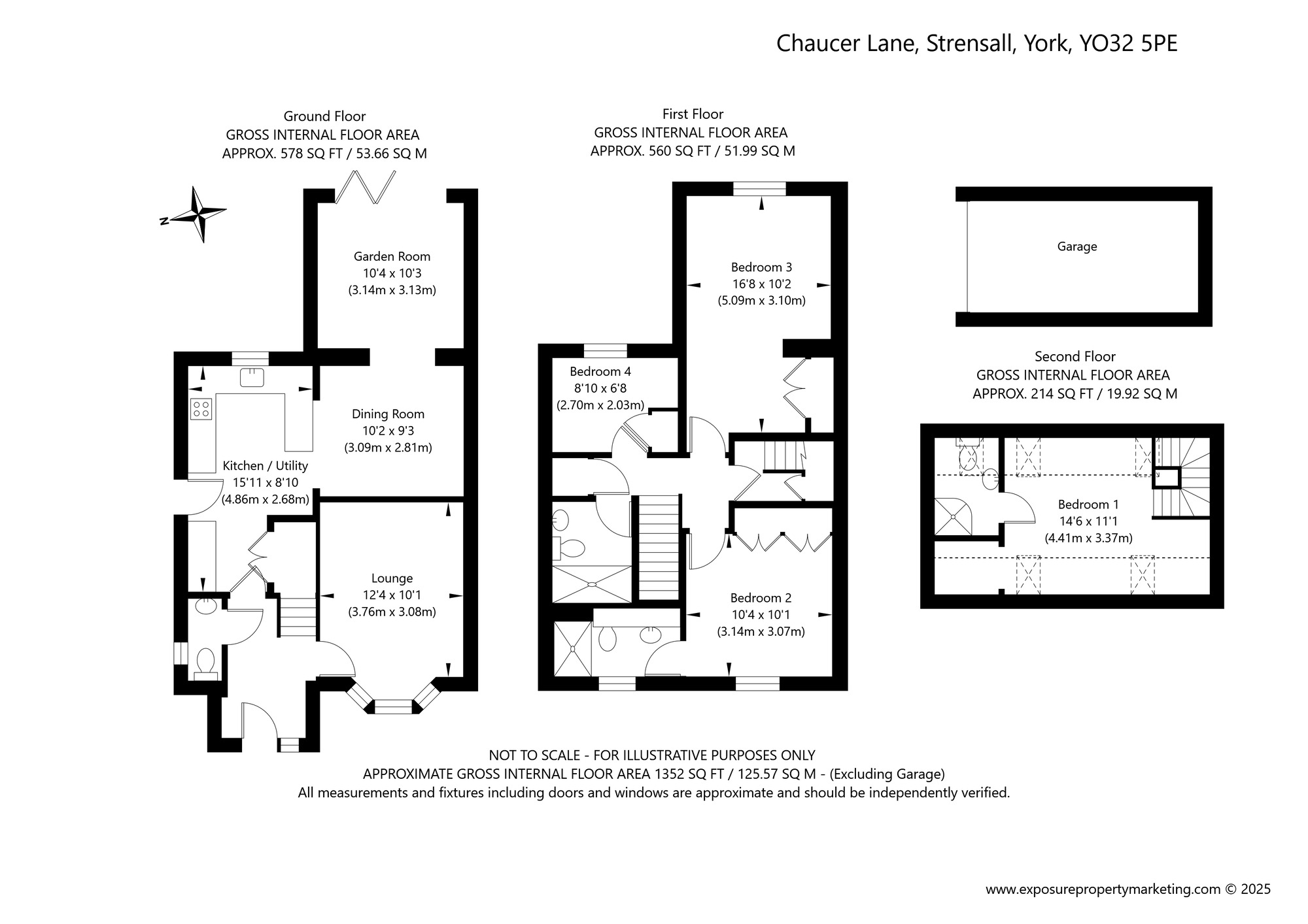 Floorplan of 4 bedroom Link Detached House for sale, Chaucer Lane, Strensall, North Yorkshire, YO32