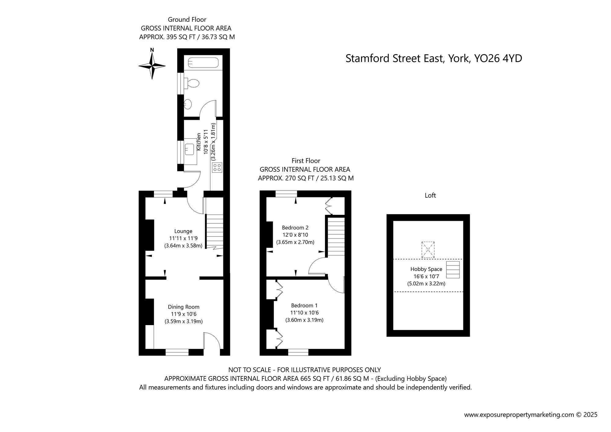 Floorplan of 2 bedroom Mid Terrace House for sale, Stamford Street East, York, North Yorkshire, YO26