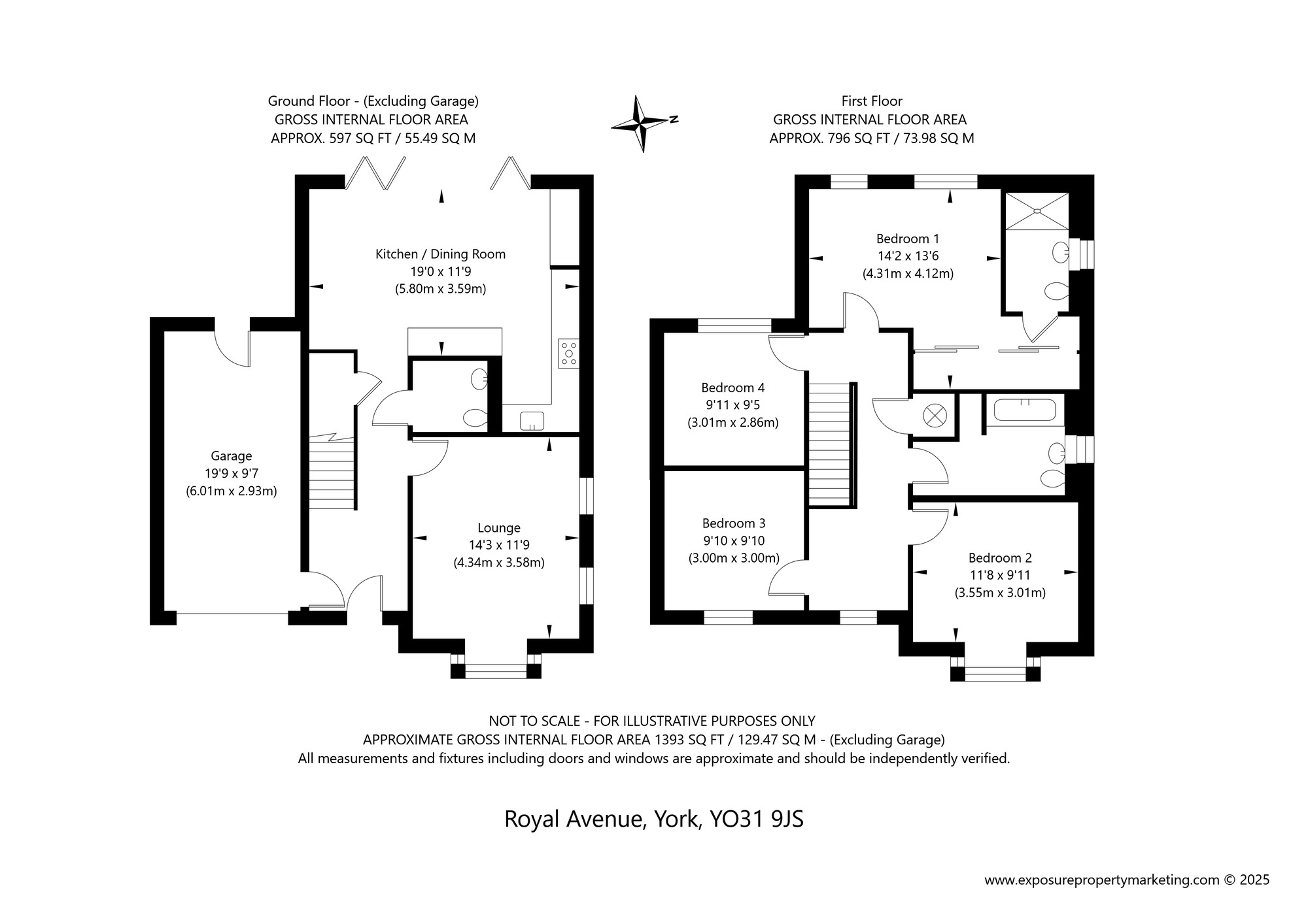 Floorplan of 4 bedroom Detached House for sale, Royal Avenue, York, North Yorkshire, YO31