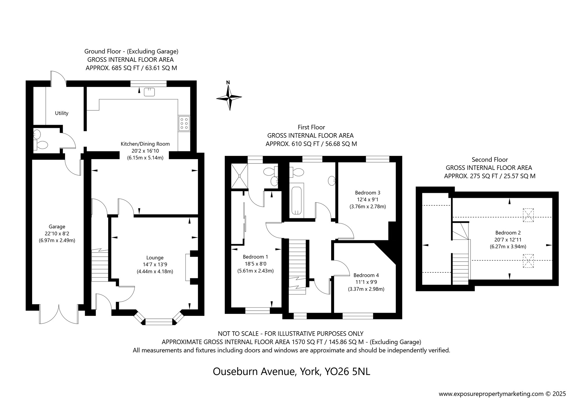Floorplan of 4 bedroom Semi Detached House for sale, Ouseburn Avenue, York, North Yorkshire, YO26