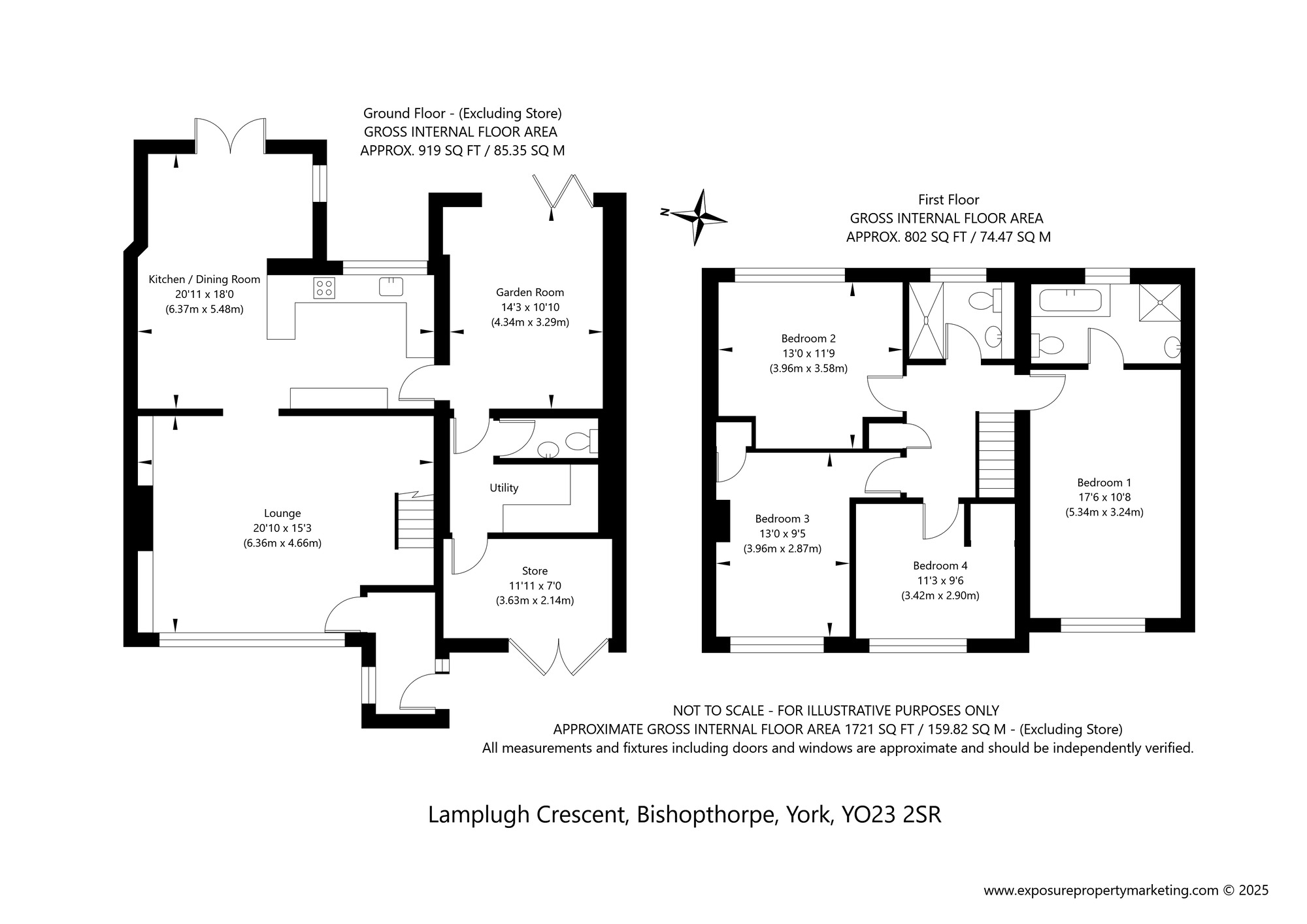 Floorplan of 4 bedroom Semi Detached House for sale, Lamplugh Crescent, Bishopthorpe, North Yorkshire, YO23