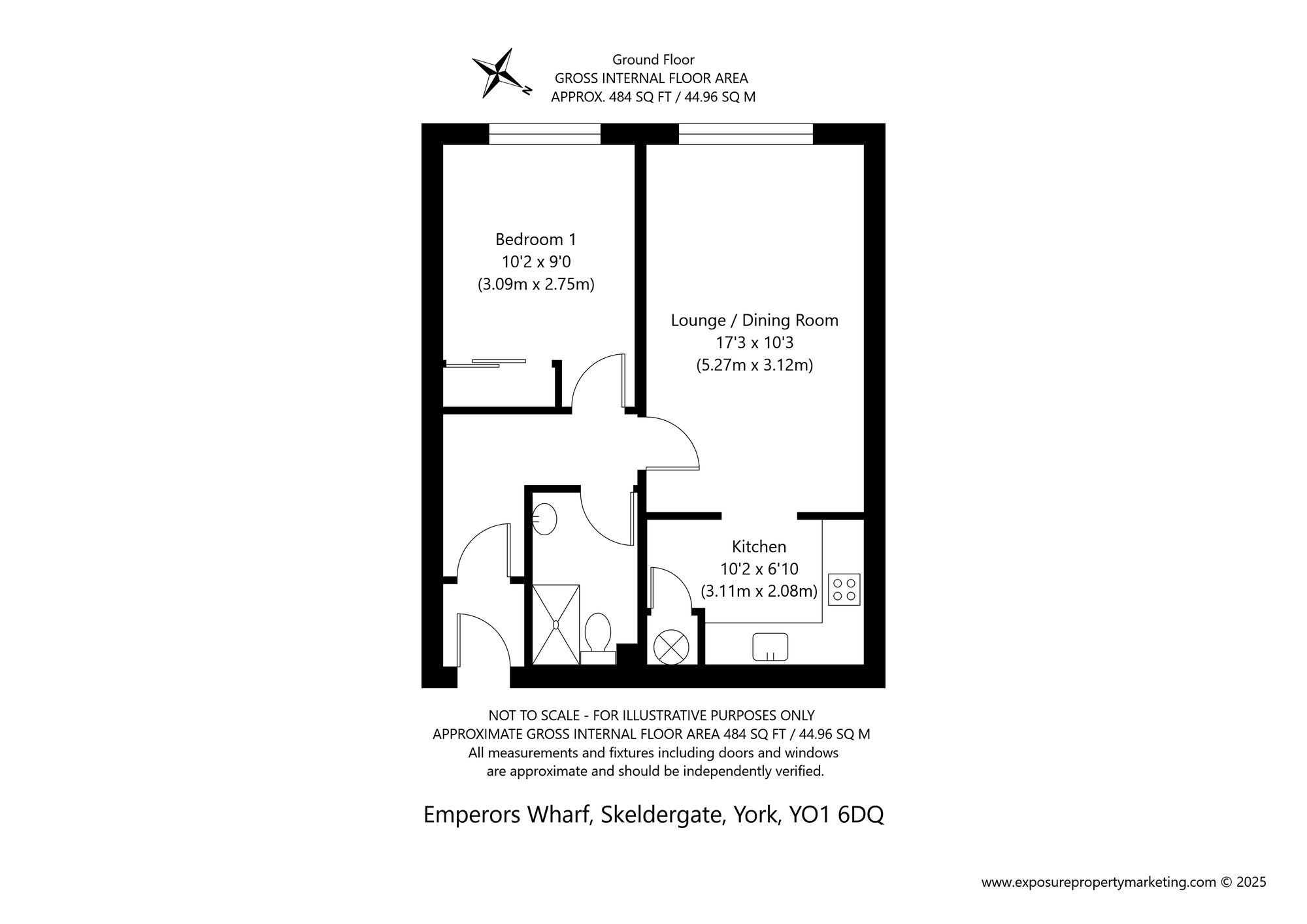 Floorplan of 1 bedroom  Flat for sale, Skeldergate, York, North Yorkshire, YO1