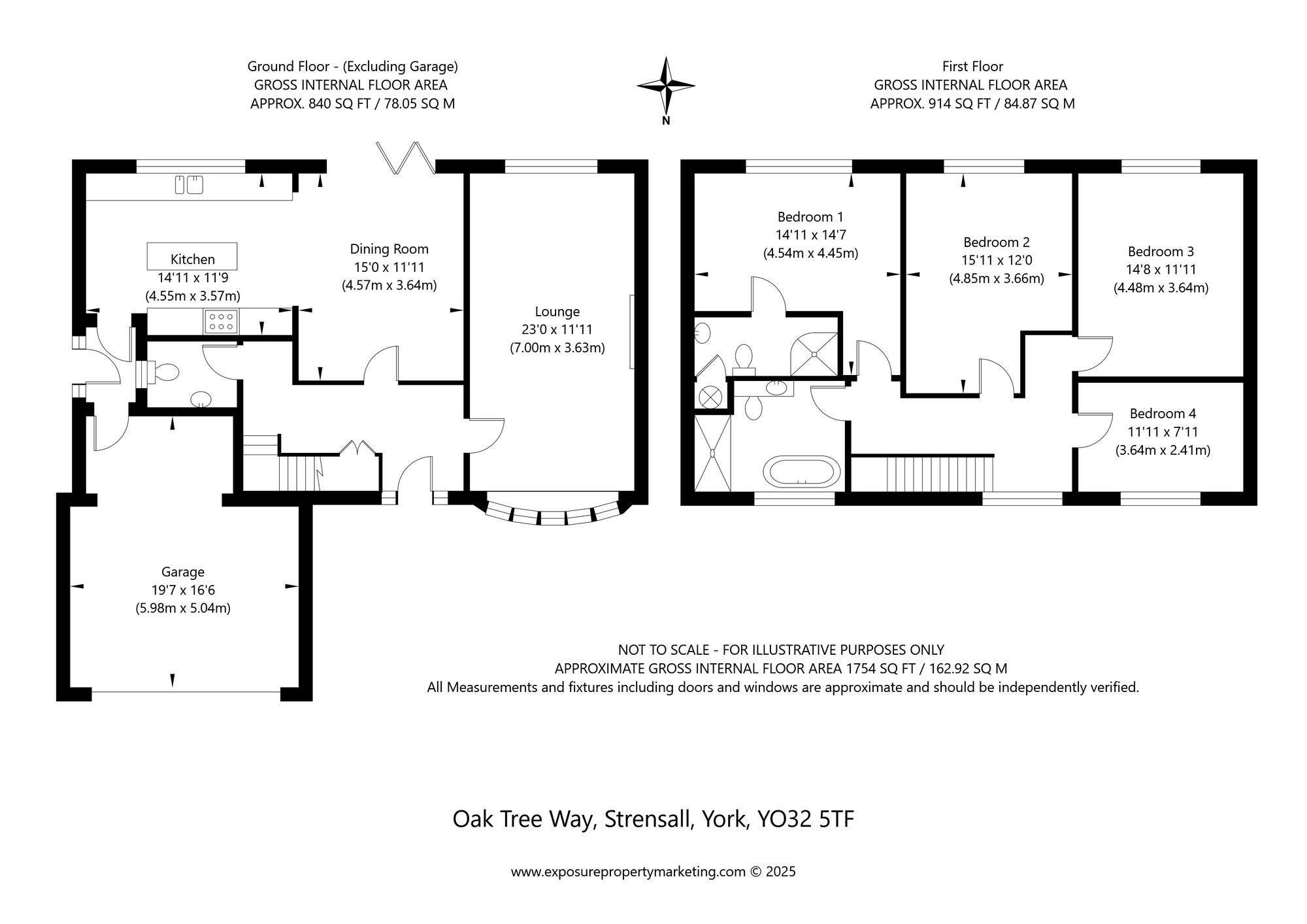 Floorplan of 4 bedroom Detached House for sale, Oak Tree Way, Strensall, North Yorkshire, YO32