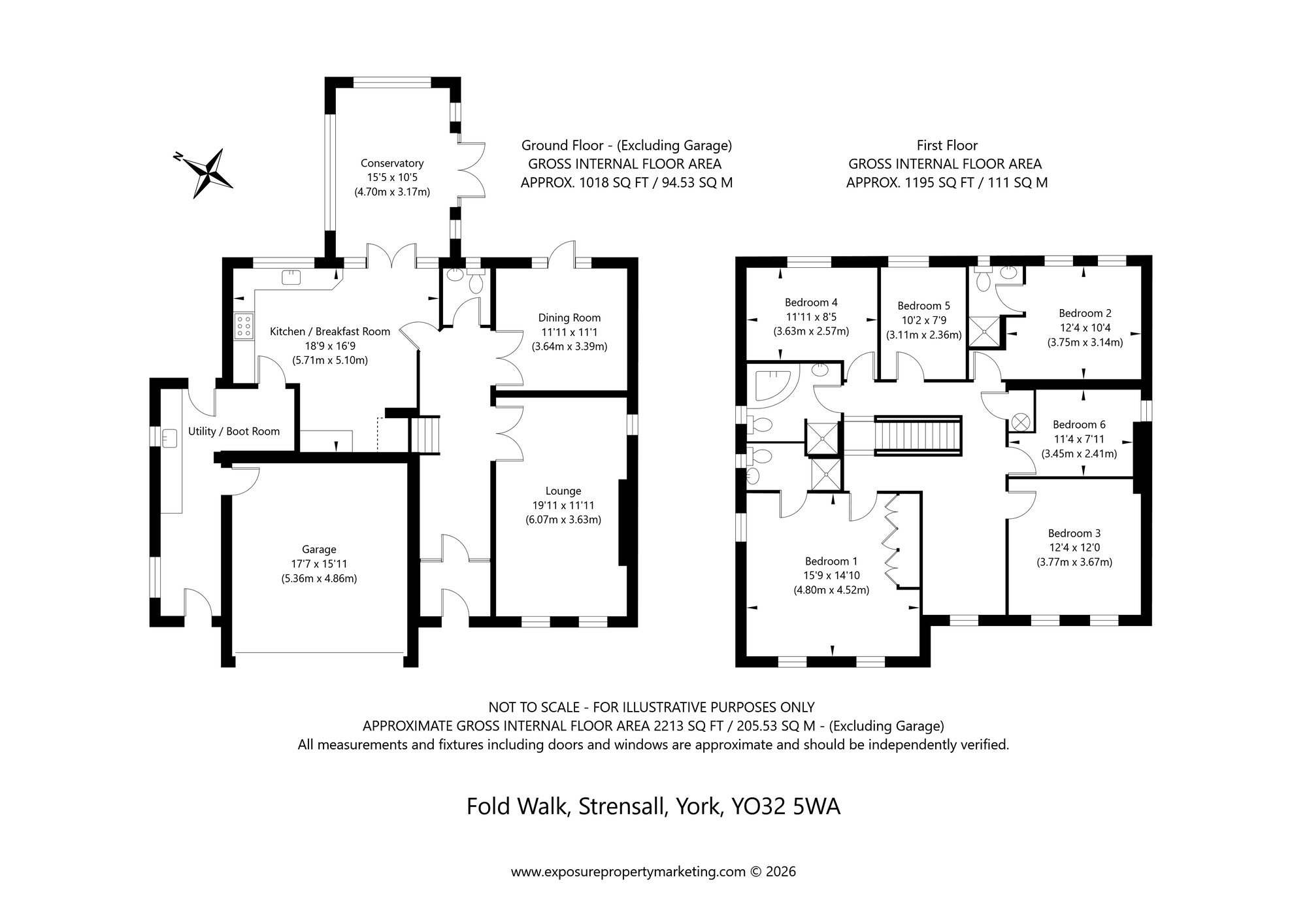Floorplan of 6 bedroom Detached House for sale, Fold Walk, Strensall, North Yorkshire, YO32