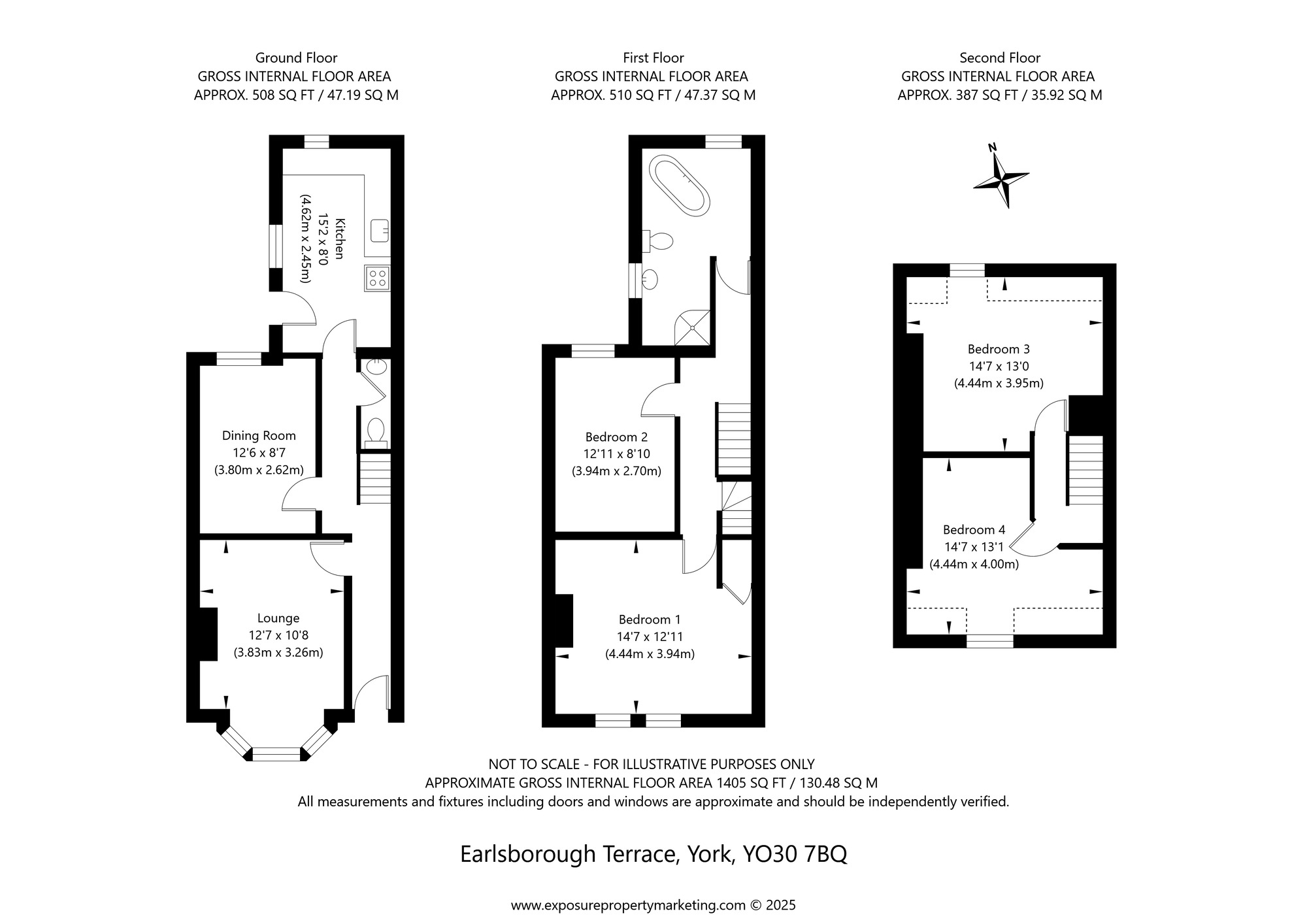Floorplan of 4 bedroom Mid Terrace House for sale, Earlsborough Terrace, York, North Yorkshire, YO30