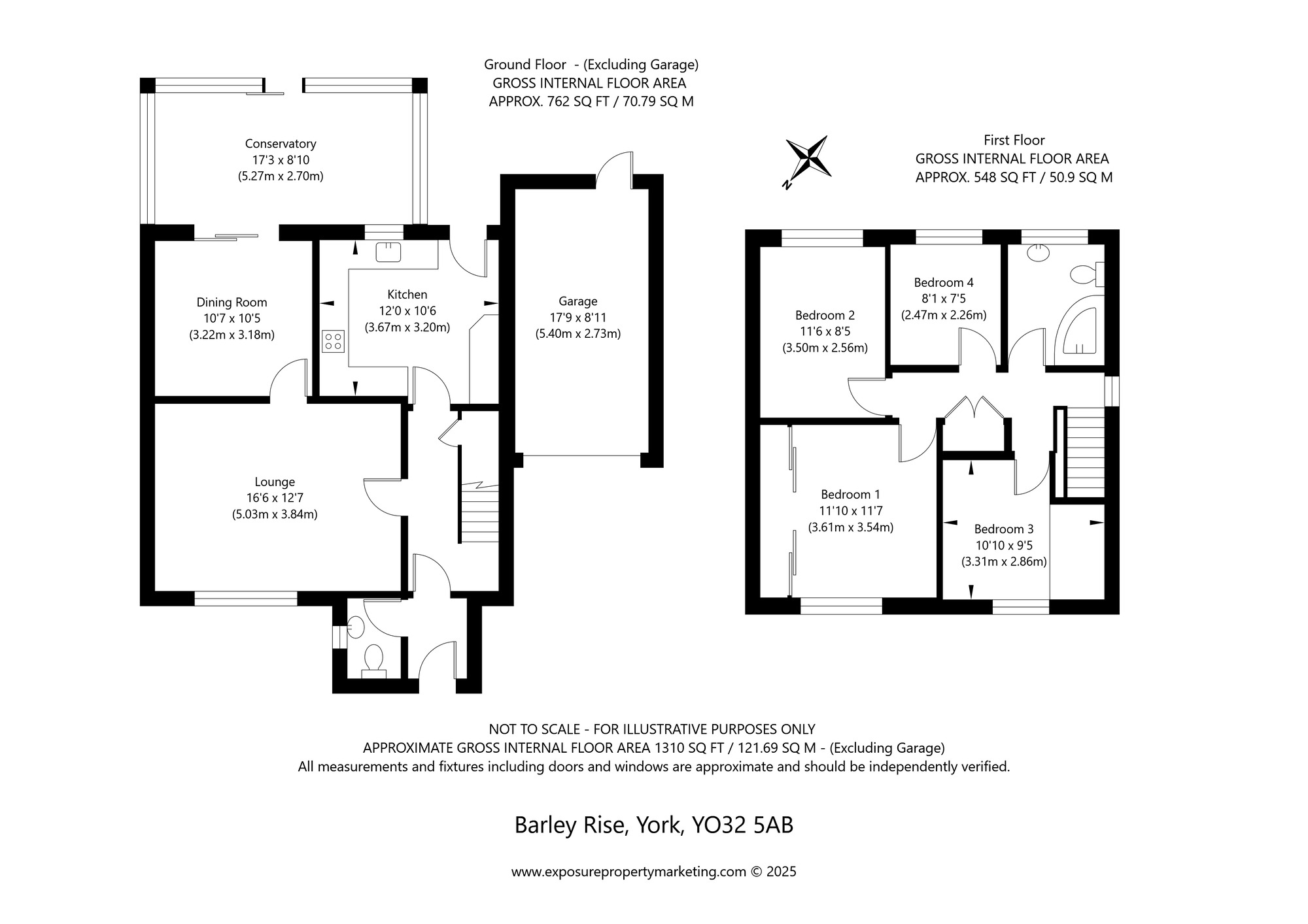 Floorplan of 4 bedroom Detached House for sale, Barley Rise, Strensall, North Yorkshire, YO32