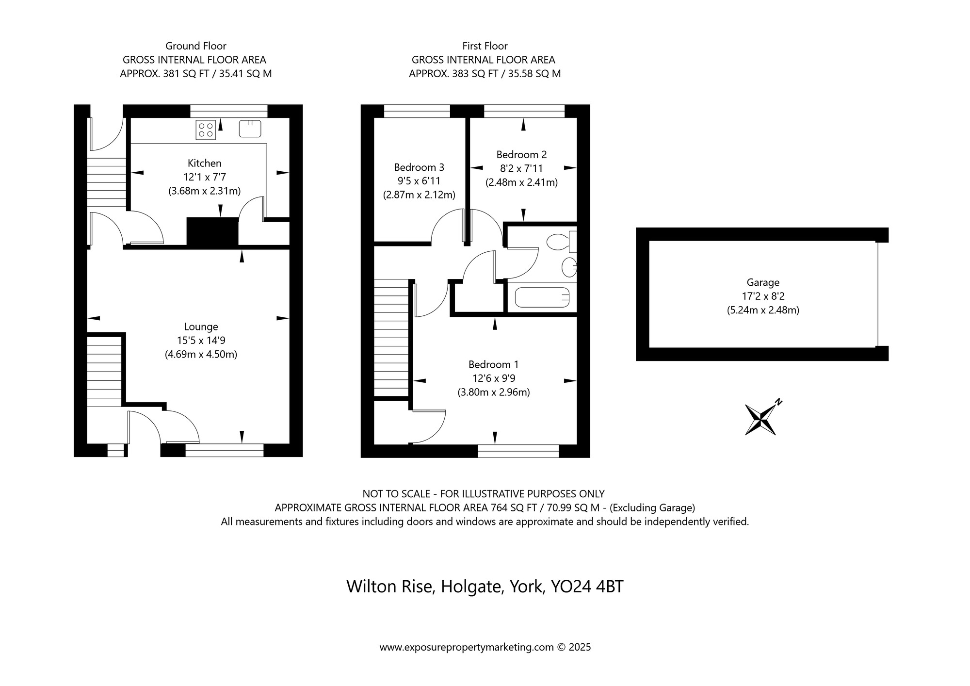 Floorplan of 3 bedroom Mid Terrace House for sale, Wilton Rise, York, North Yorkshire, YO24