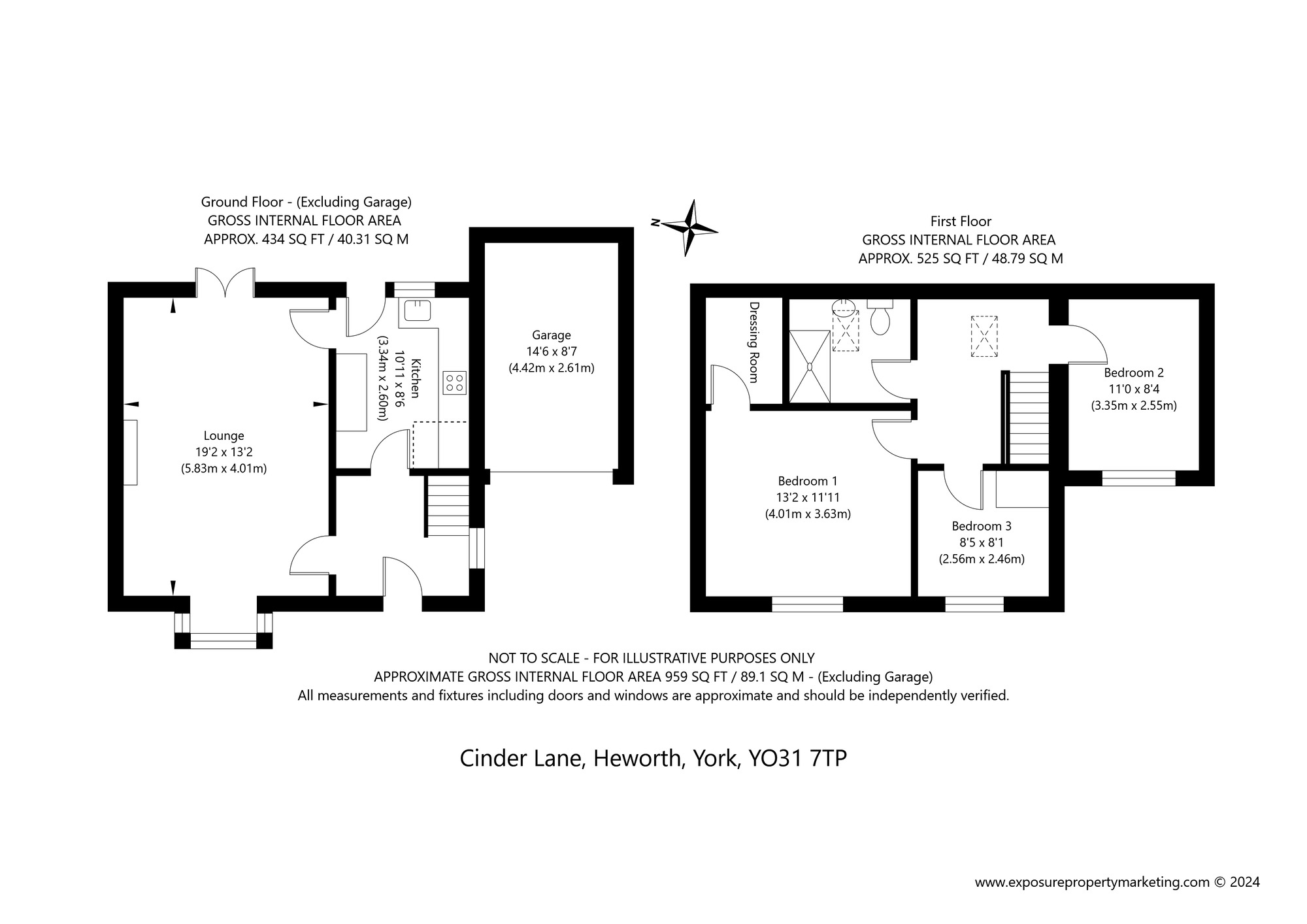 Floorplan of 3 bedroom Detached House for sale, Cinder Lane, York, North Yorkshire, YO31