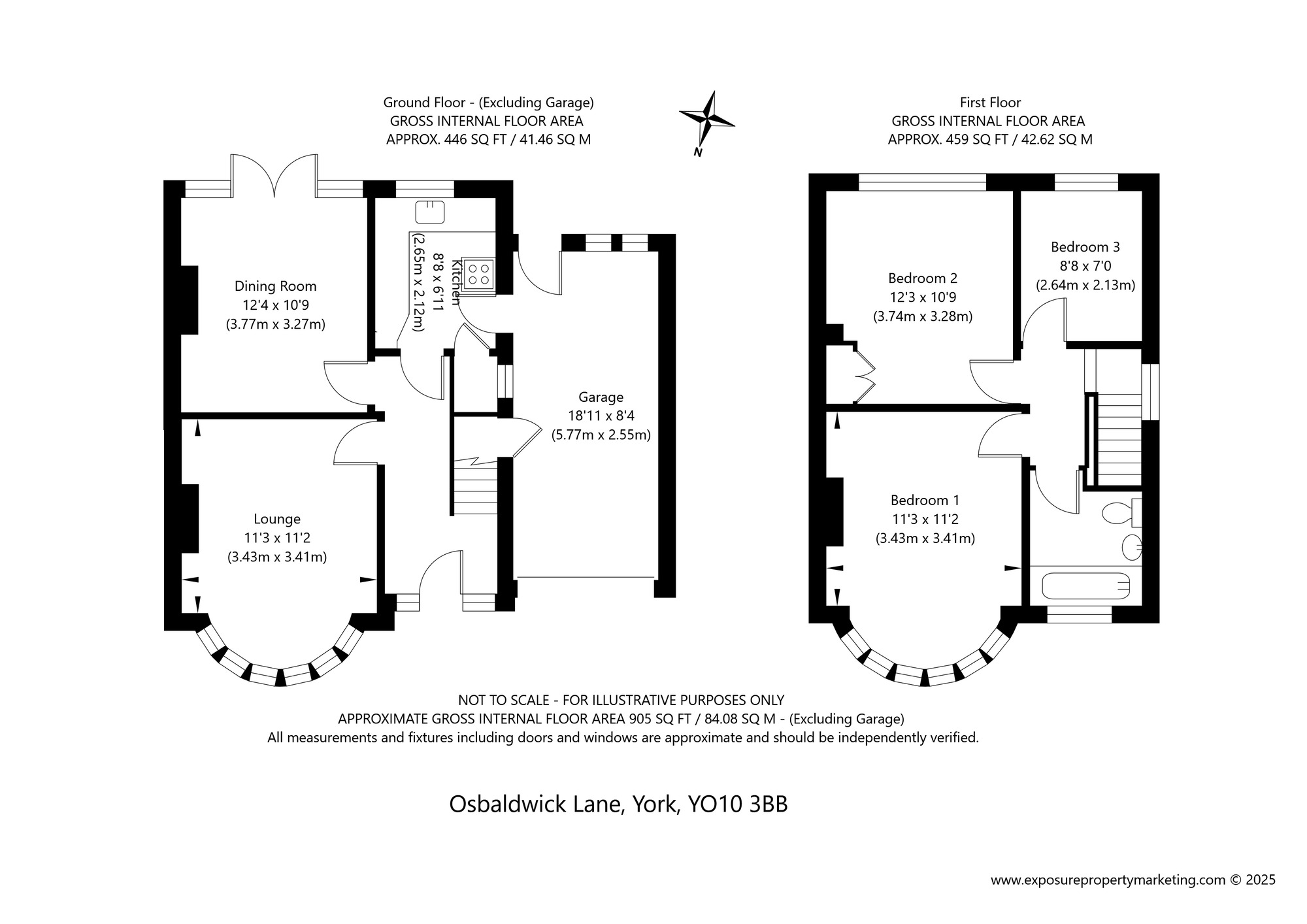 Floorplan of 3 bedroom Semi Detached House for sale, Osbaldwick Lane, York, North Yorkshire, YO10