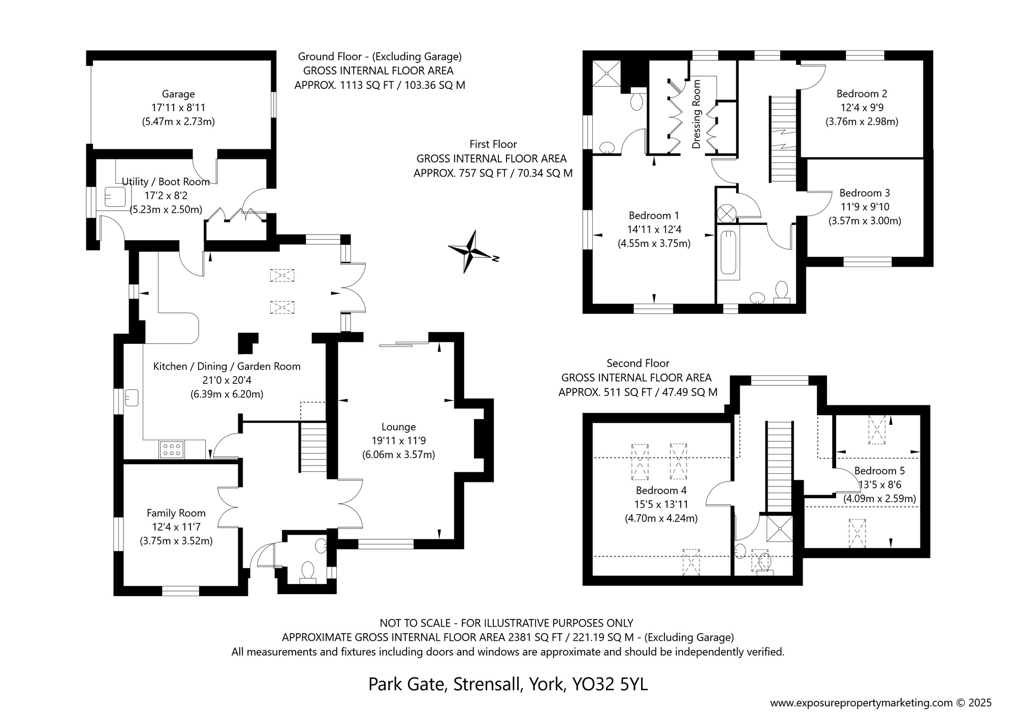 Floorplan of 5 bedroom Detached House for sale, Park Gate, Strensall, North Yorkshire, YO32