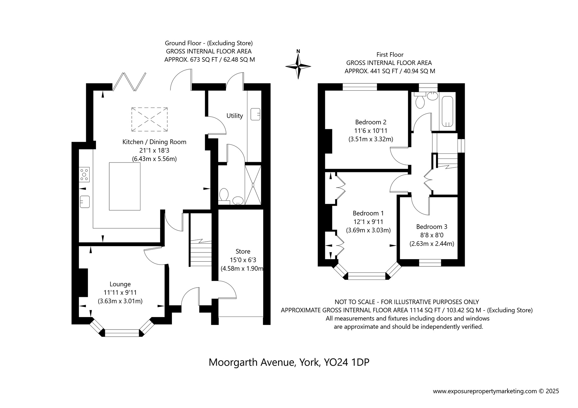 Floorplan of 3 bedroom Semi Detached House for sale, Moorgarth Avenue, York, North Yorkshire, YO24