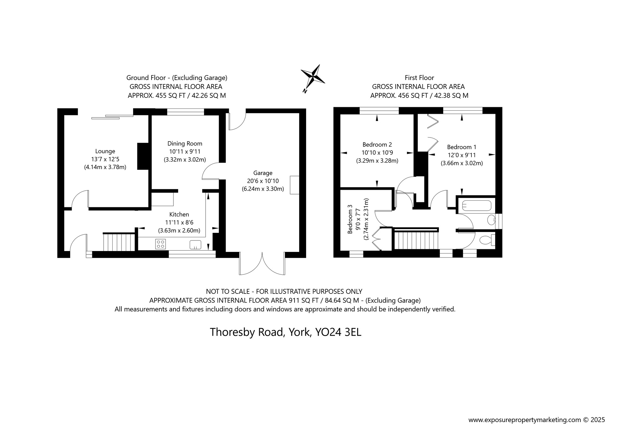 Floorplan of 3 bedroom Semi Detached House for sale, Thoresby Road, York, North Yorkshire, YO24