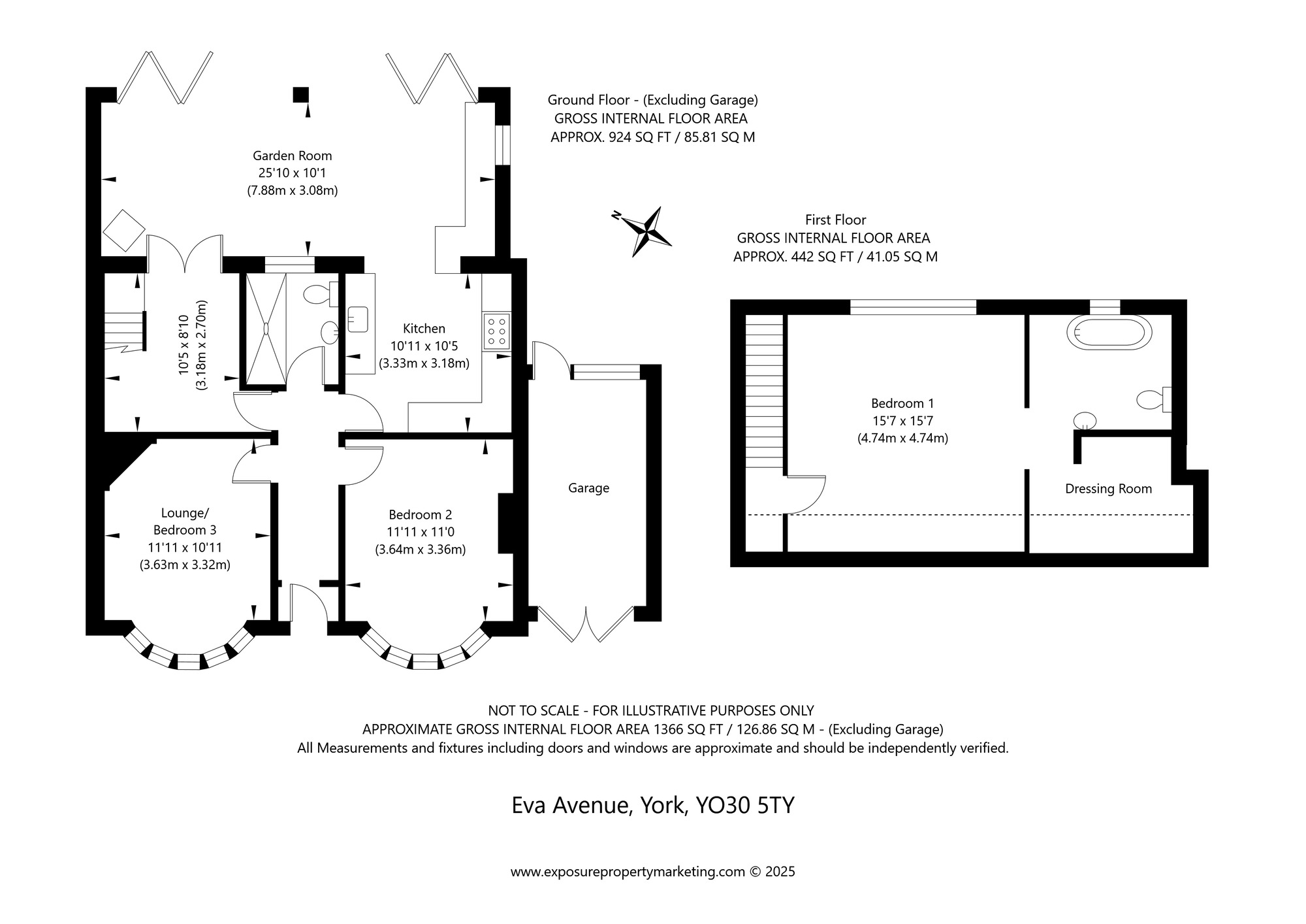 Floorplan of 3 bedroom Detached Bungalow for sale, Eva Avenue, York, North Yorkshire, YO30