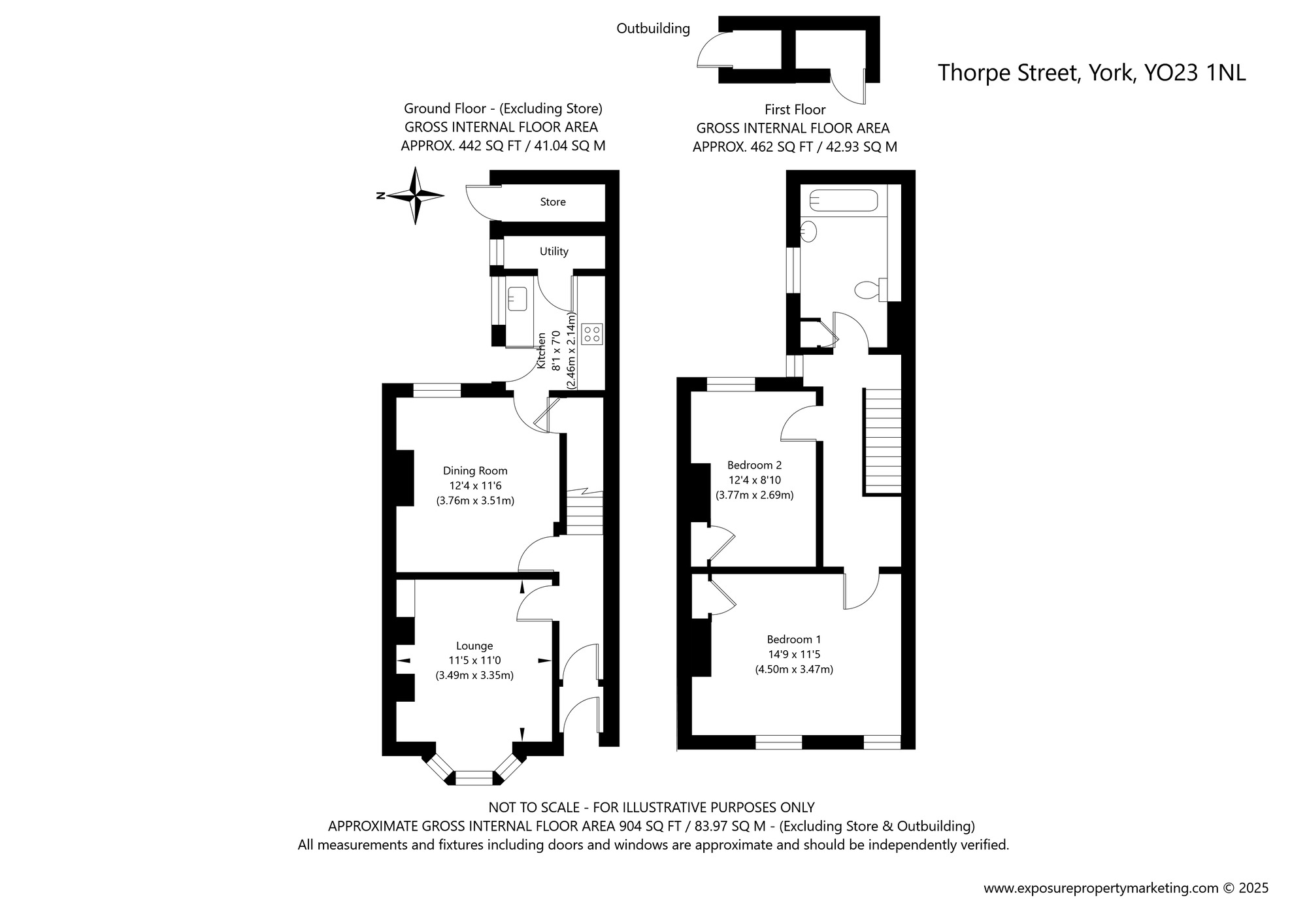 Floorplan of 2 bedroom Mid Terrace House for sale, Thorpe Street, York, North Yorkshire, YO23