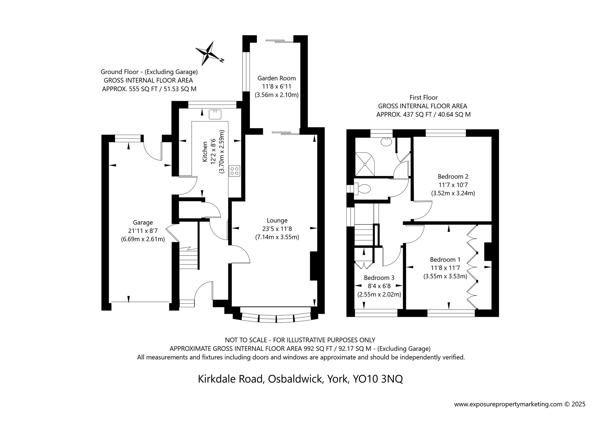 Floorplan of 3 bedroom Semi Detached House for sale, Kirkdale Road, York, North Yorkshire, YO10