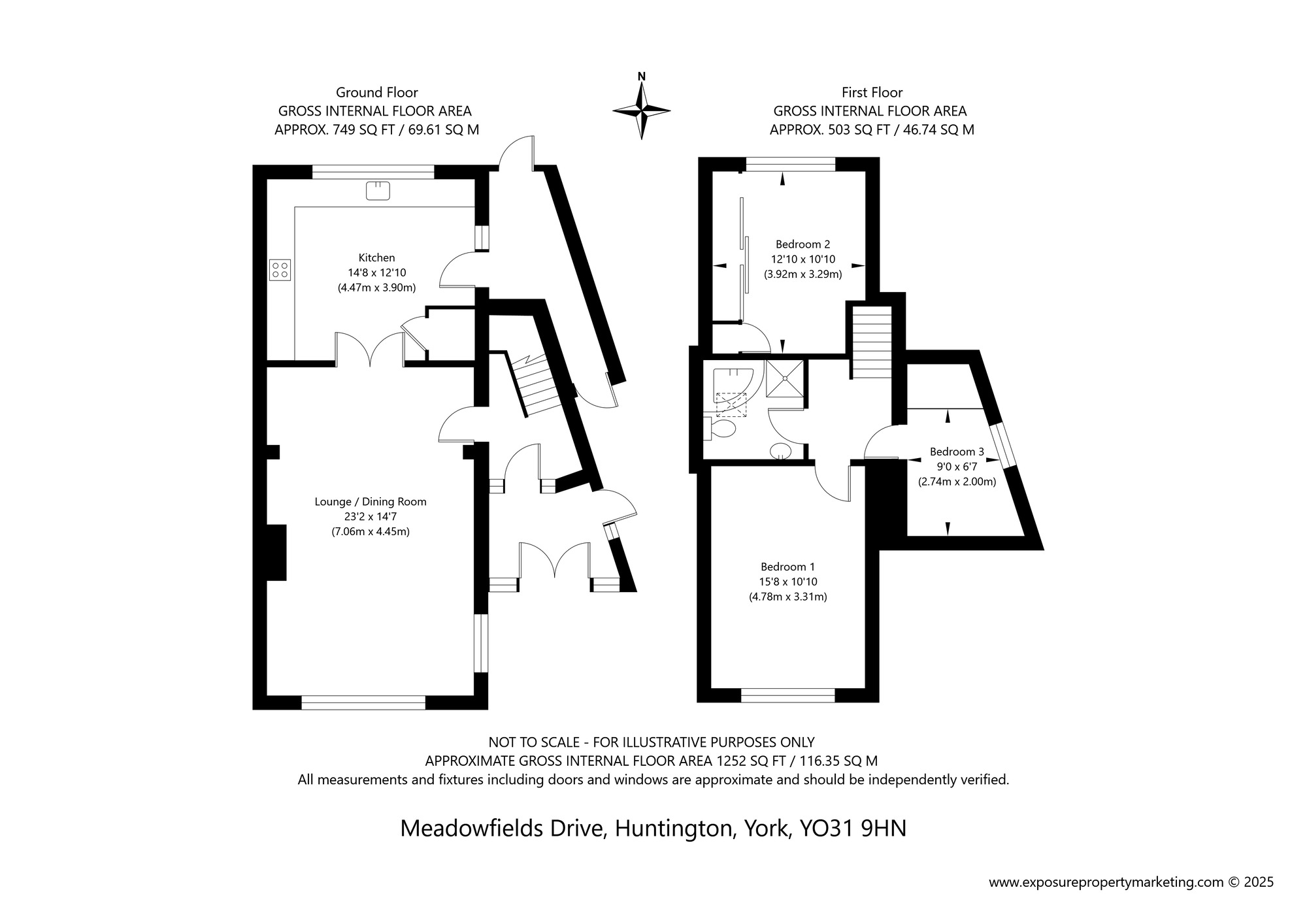 Floorplan of 3 bedroom Detached House for sale, Meadowfields Drive, York, North Yorkshire, YO31