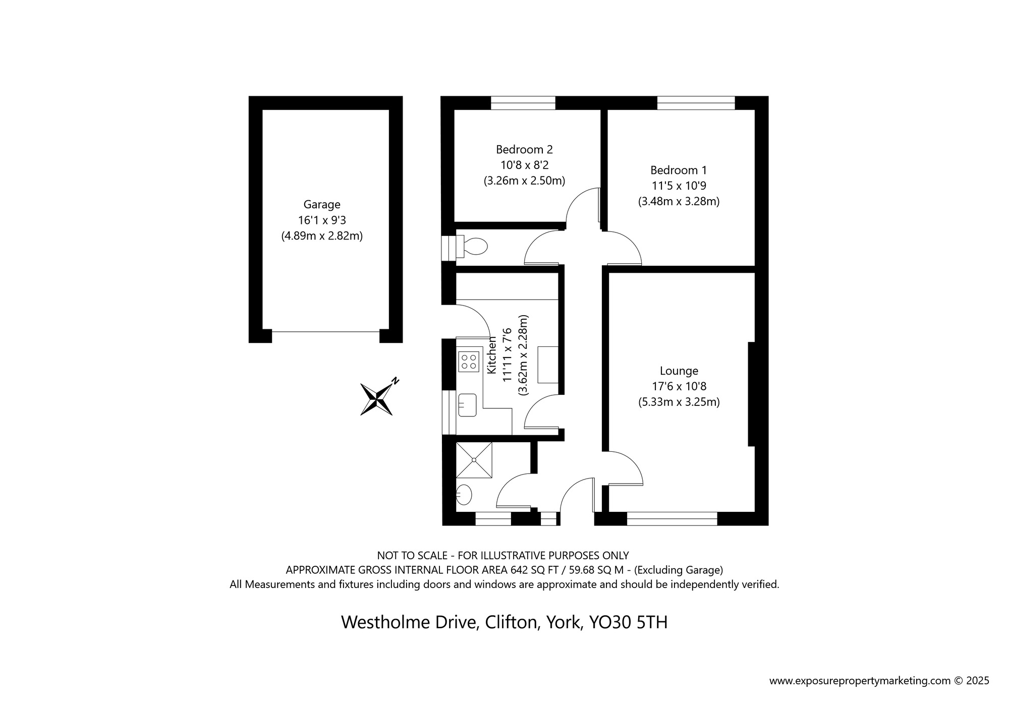 Floorplan of 2 bedroom Semi Detached Bungalow for sale, Westholme Drive, York, North Yorkshire, YO30