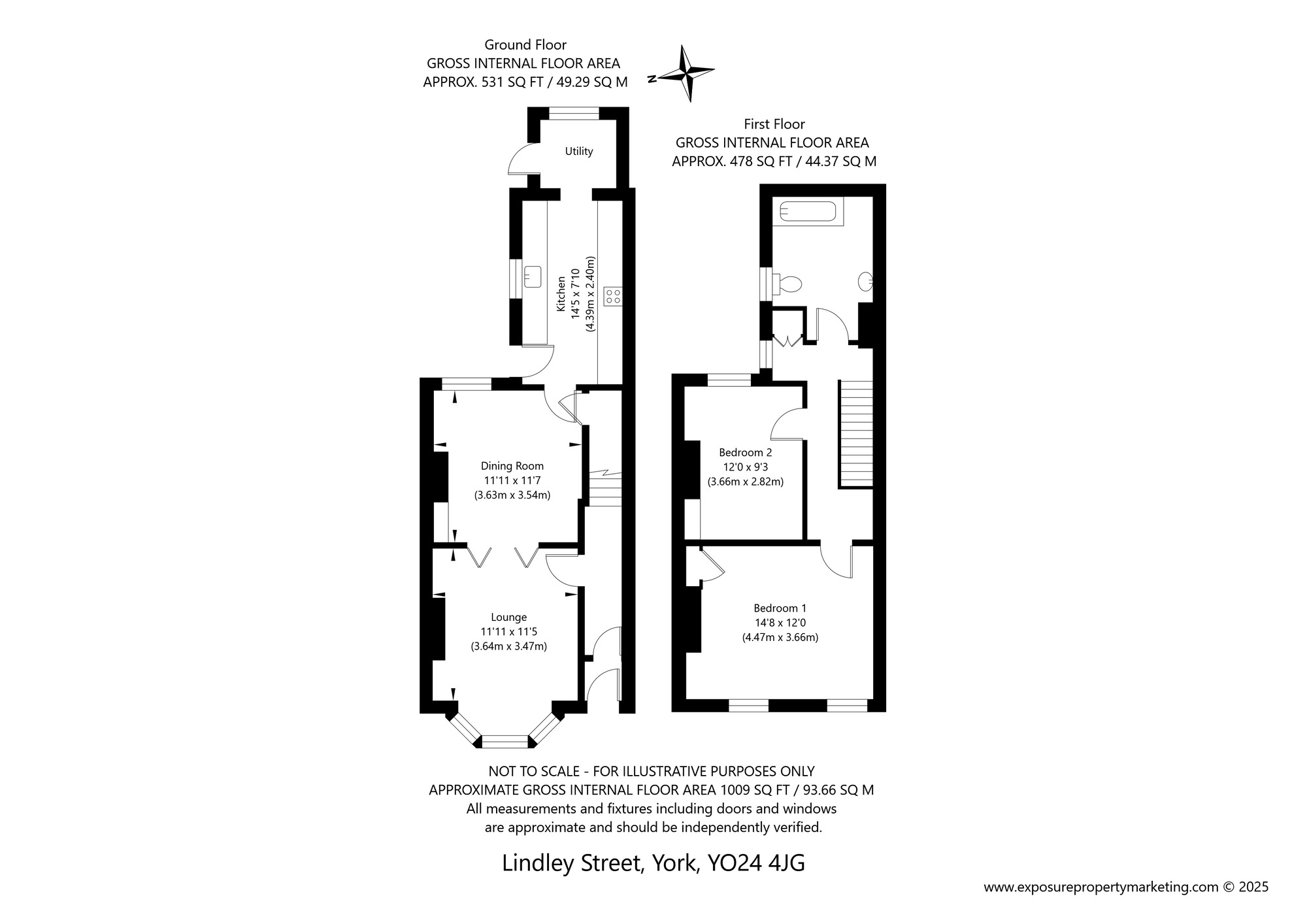 Floorplan of 2 bedroom Mid Terrace House for sale, Lindley Street, York, North Yorkshire, YO24
