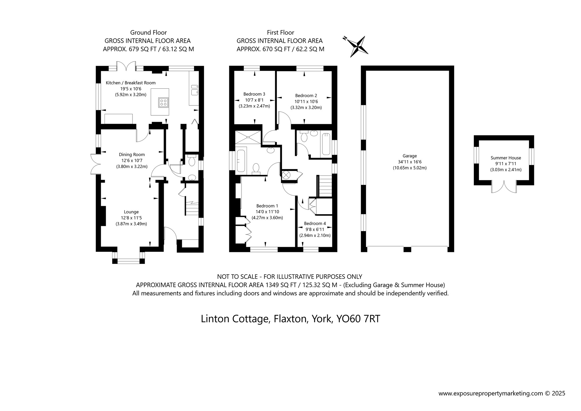 Floorplan of 4 bedroom Detached House for sale, Flaxton, York, North Yorkshire, YO60
