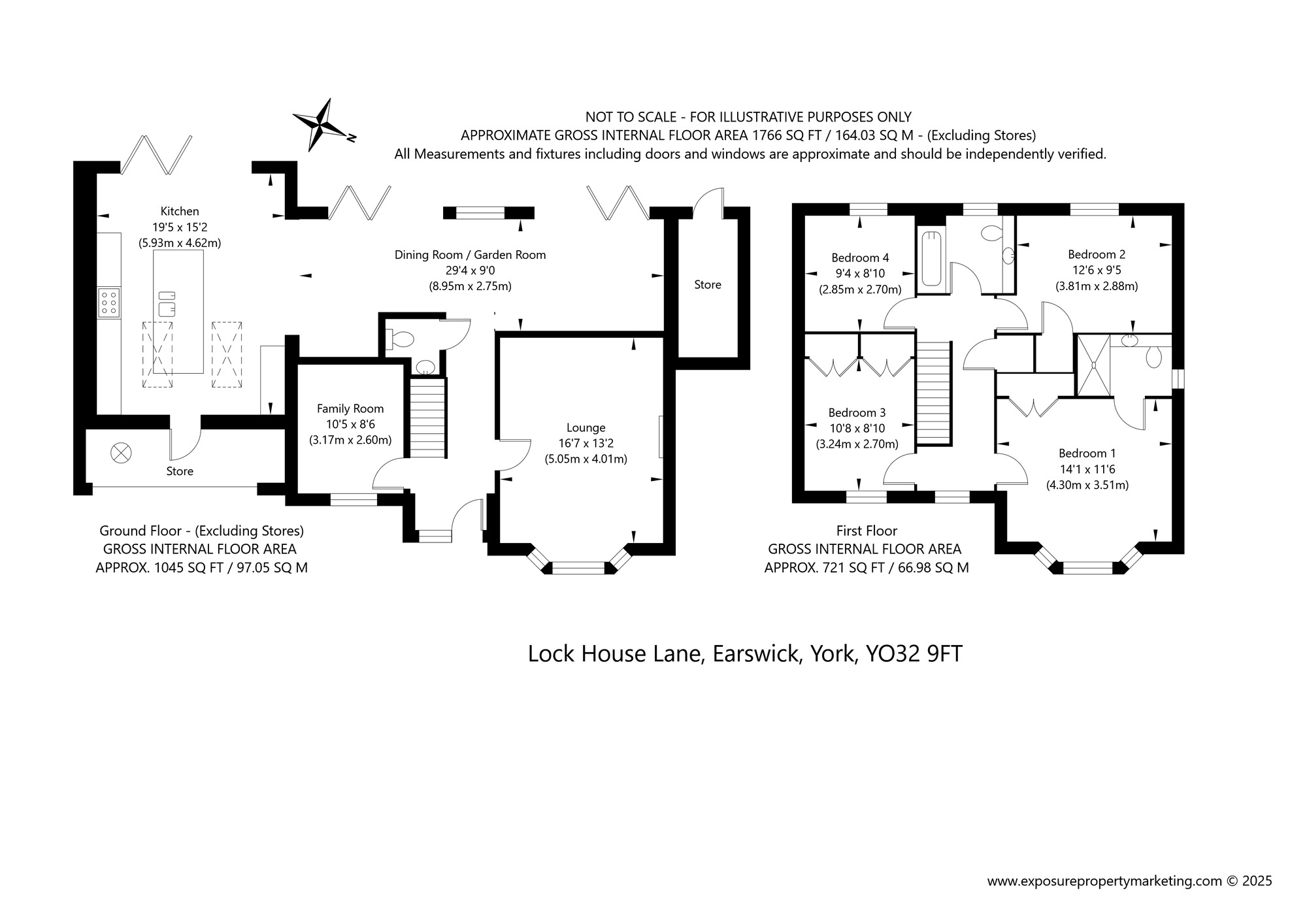 Floorplan of 4 bedroom Detached House for sale, Lock House Lane, Earswick, North Yorkshire, YO32