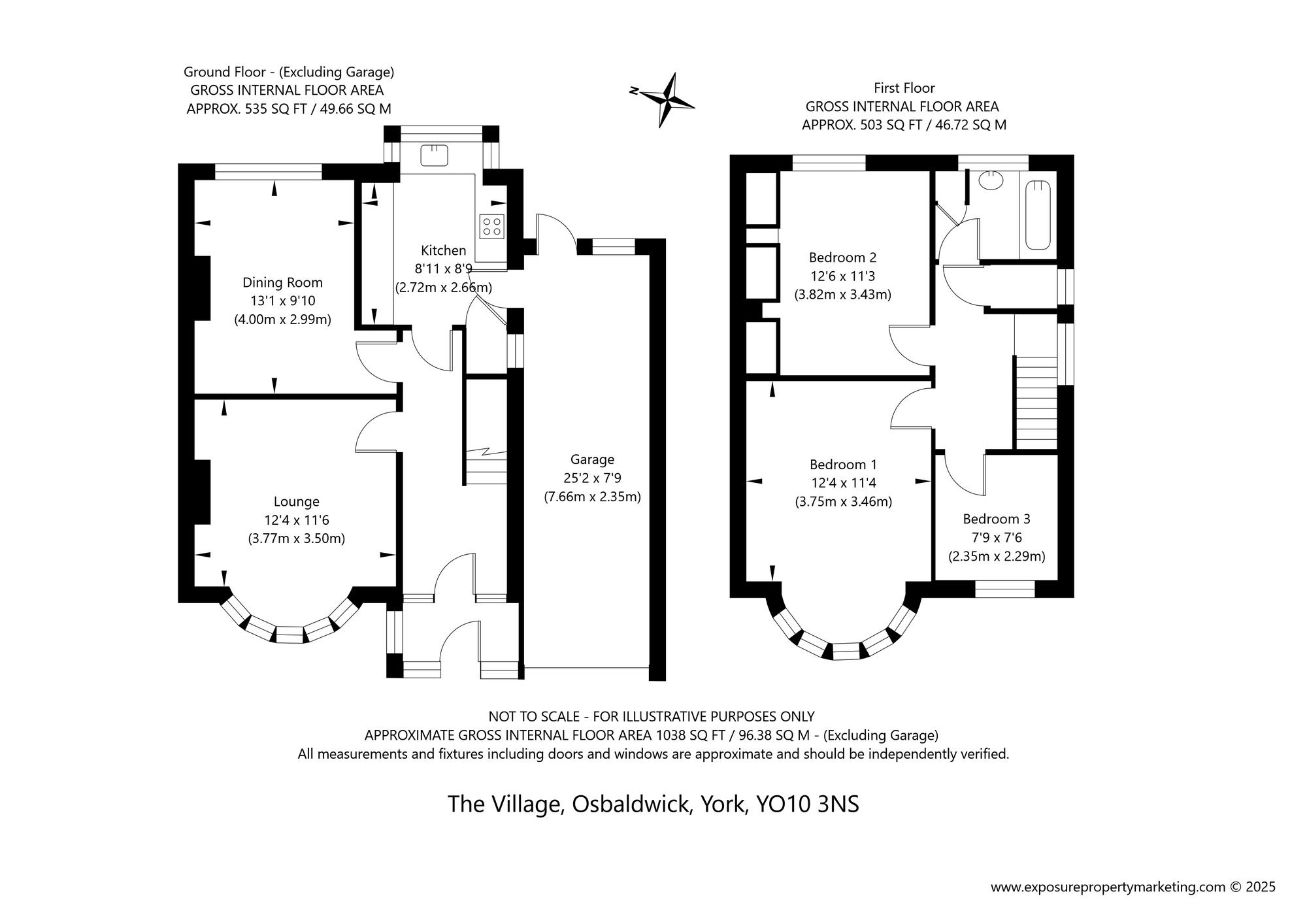 Floorplan of 3 bedroom Semi Detached House for sale, The Village, Osbaldwick, North Yorkshire, YO10