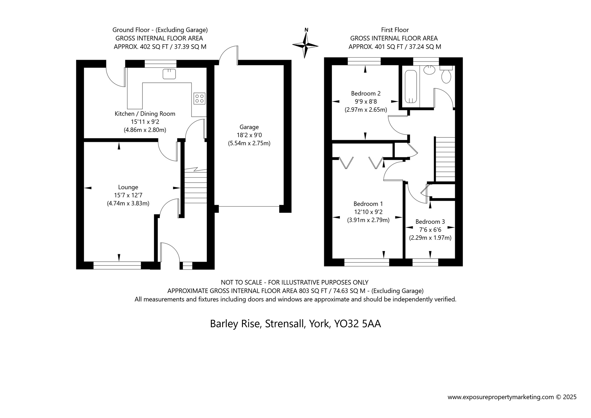 Floorplan of 3 bedroom Semi Detached House for sale, Barley Rise, Strensall, North Yorkshire, YO32