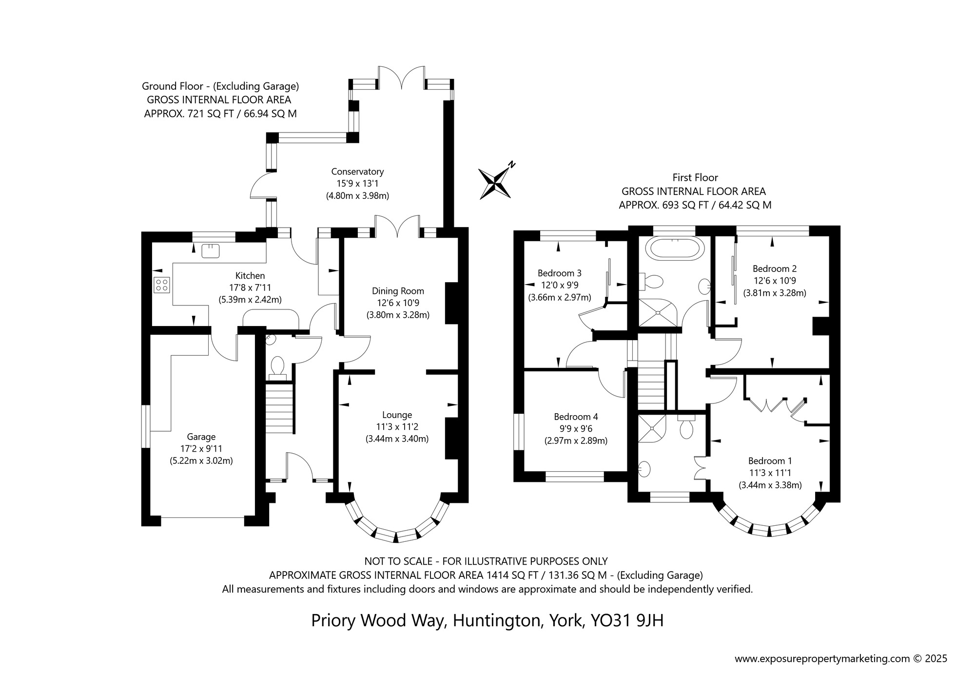Floorplan of 4 bedroom Semi Detached House for sale, Priory Wood Way, York, North Yorkshire, YO31