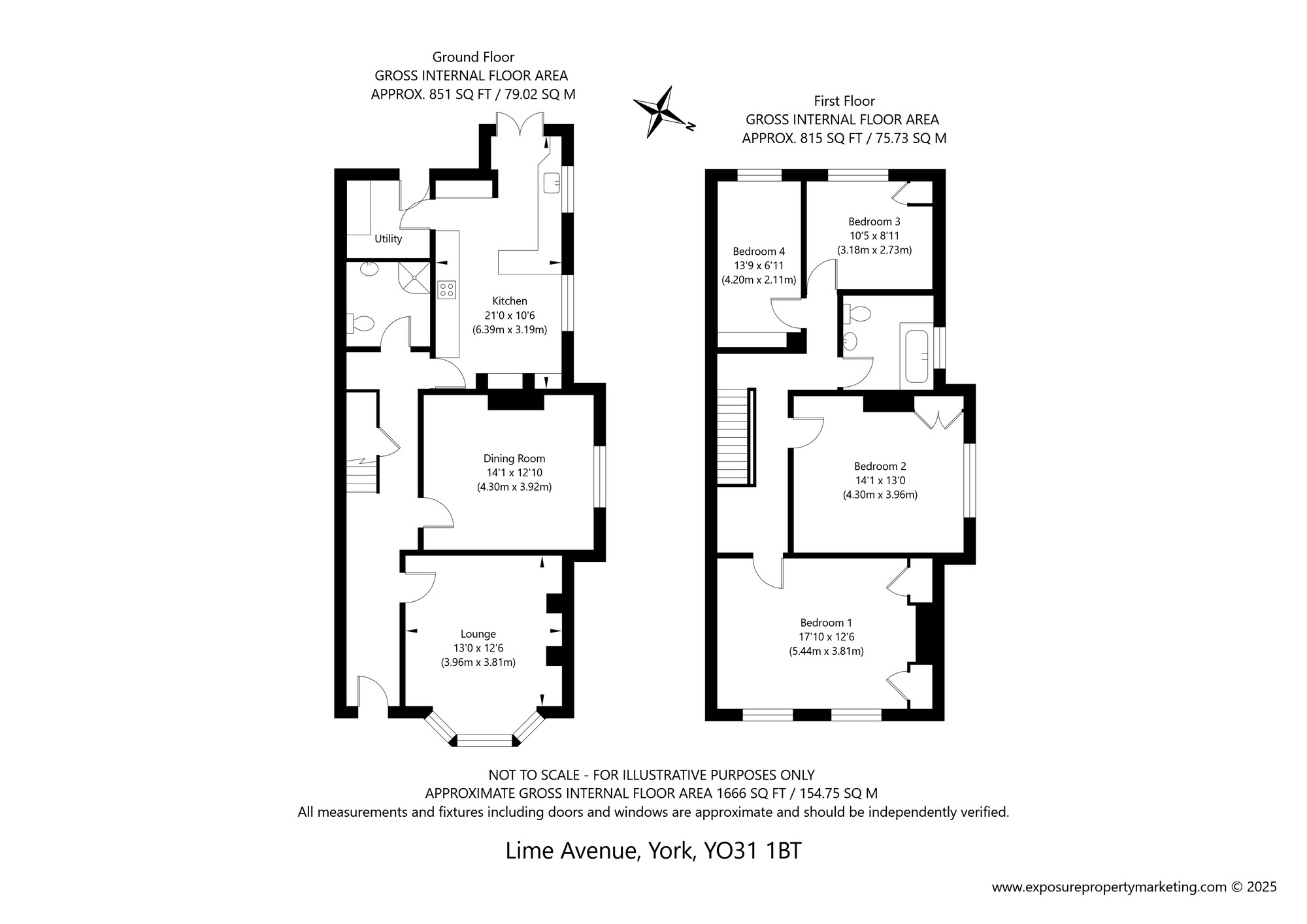 Floorplan of 4 bedroom Semi Detached House for sale, Lime Avenue, York, North Yorkshire, YO31