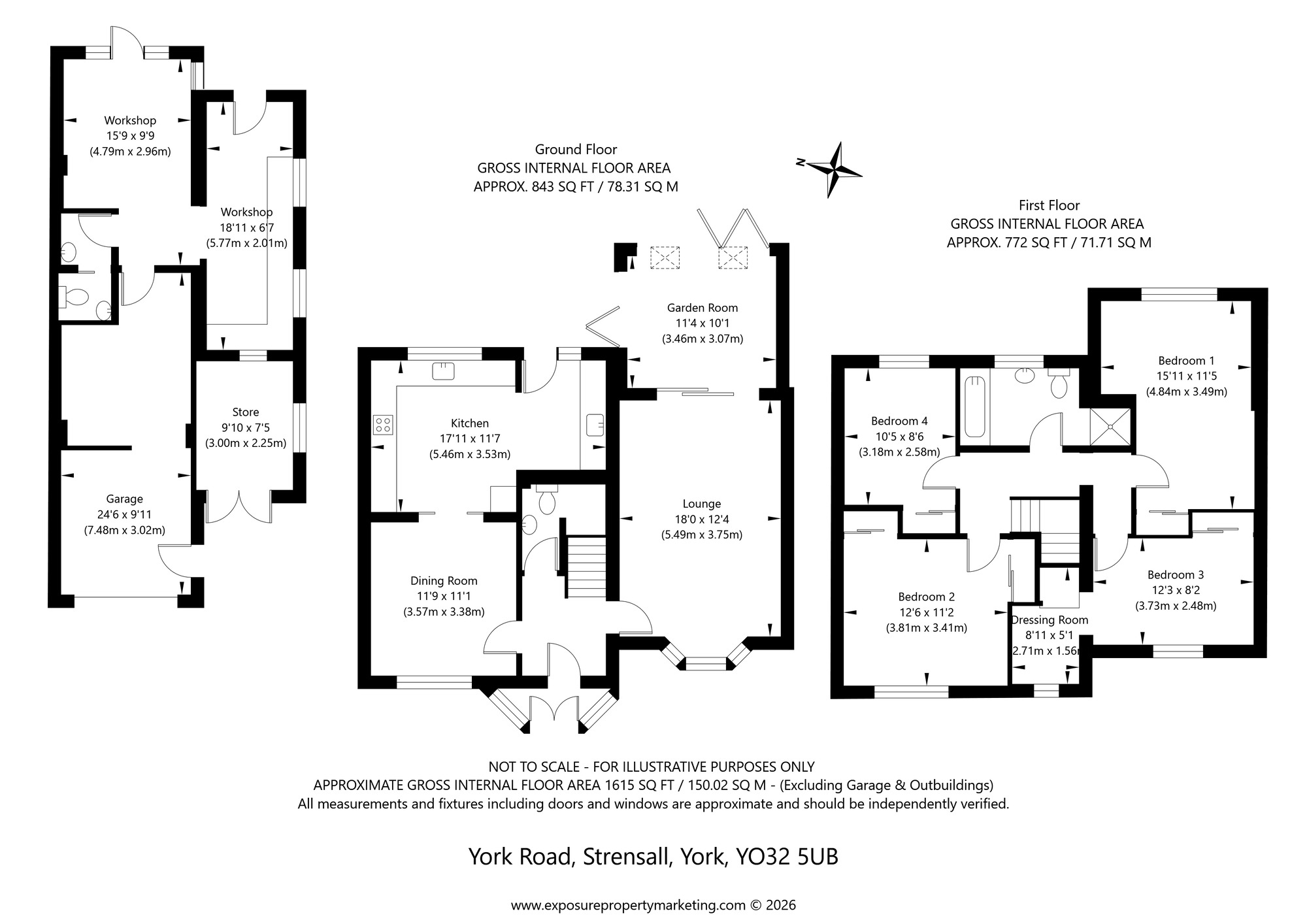 Floorplan of 4 bedroom Detached House for sale, York Road, Strensall, North Yorkshire, YO32