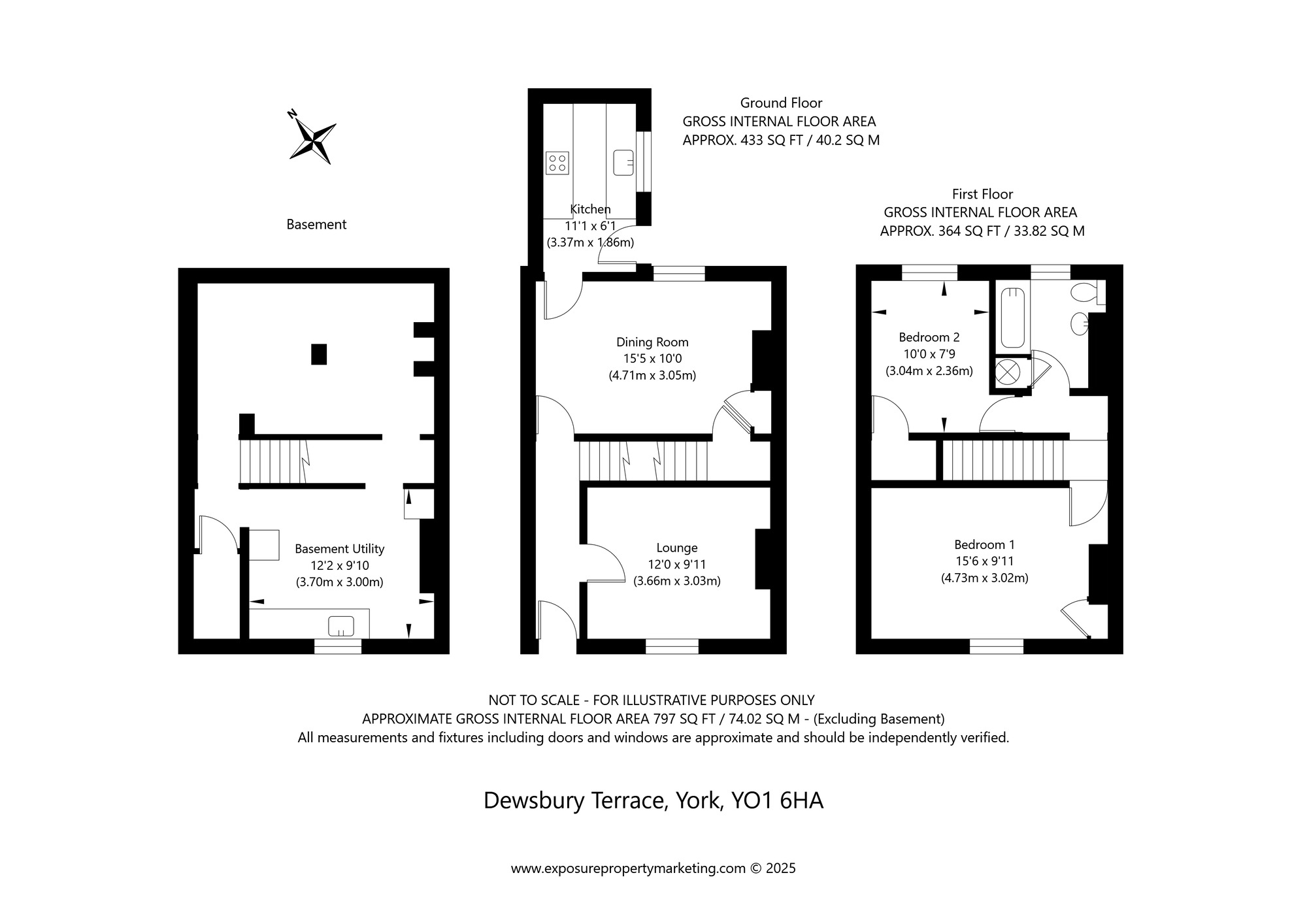 Floorplan of 2 bedroom Mid Terrace House for sale, Dewsbury Terrace, York, North Yorkshire, YO1