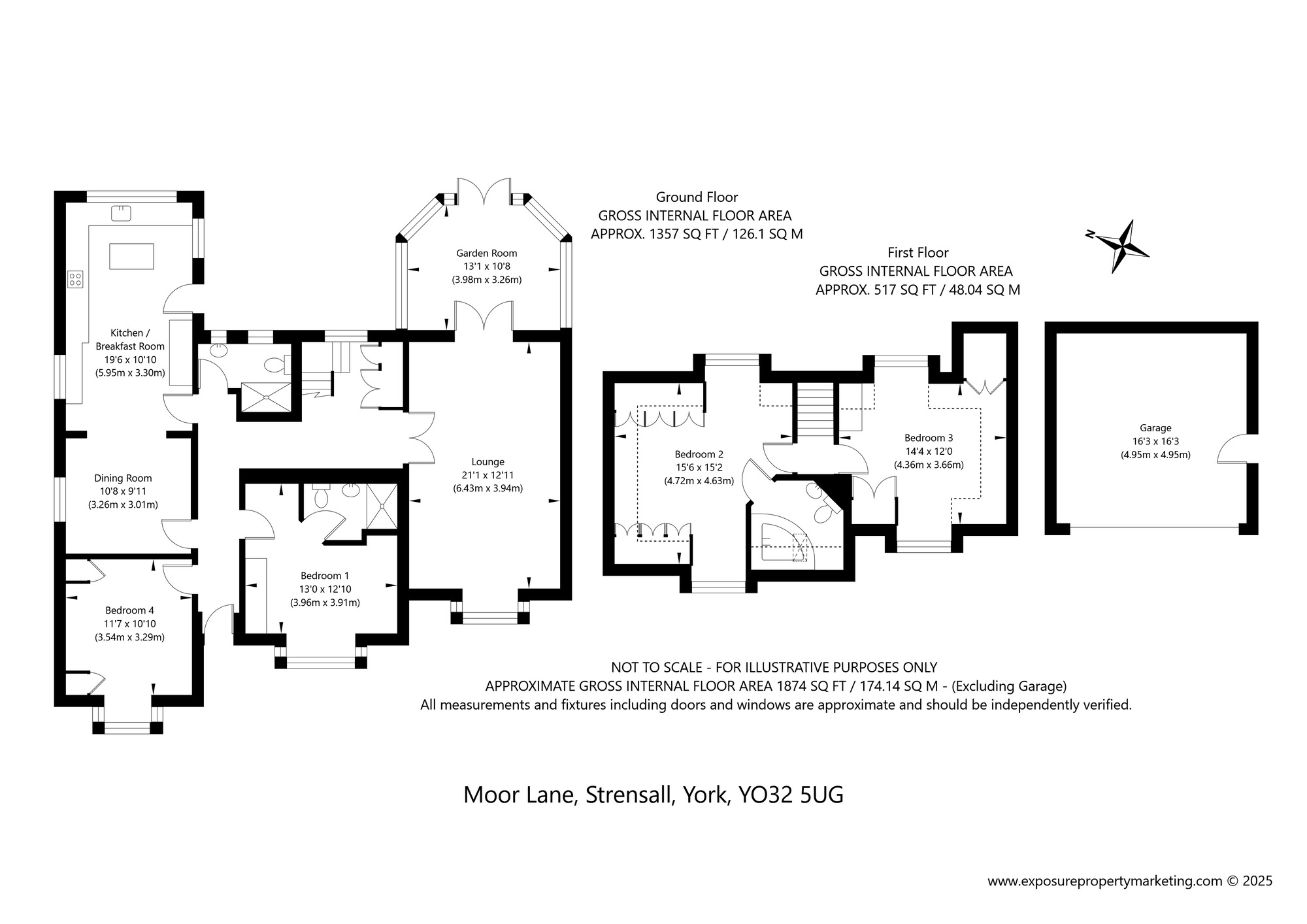 Floorplan of 4 bedroom Detached House for sale, Moor Lane, Strensall, North Yorkshire, YO32