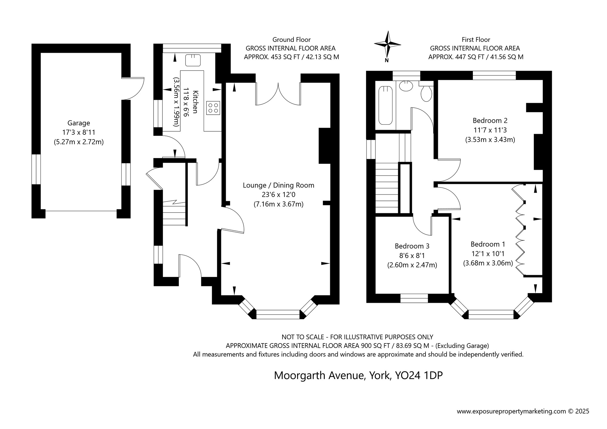 Floorplan of 3 bedroom Semi Detached House for sale, Moorgarth Avenue, York, North Yorkshire, YO24