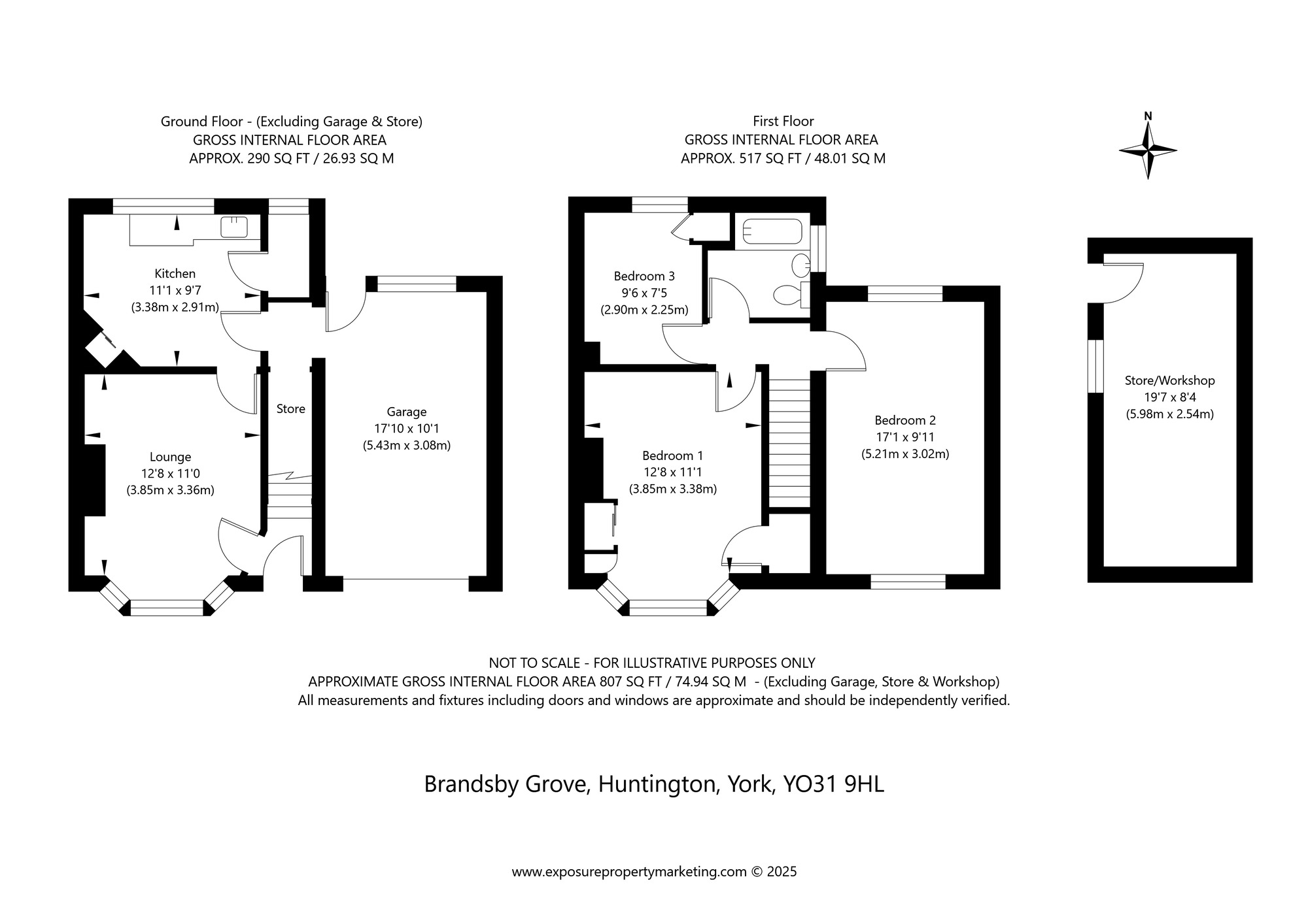 Floorplan of 3 bedroom Semi Detached House for sale, Brandsby Grove, York, North Yorkshire, YO31