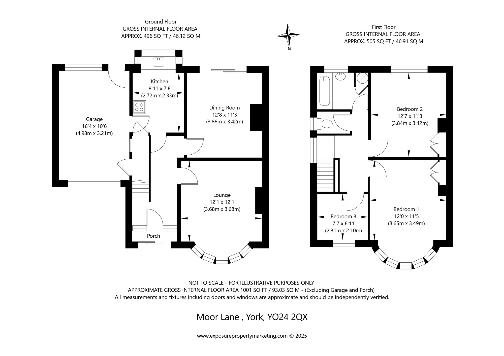 Floorplan of 3 bedroom Semi Detached House for sale, Moor Lane, York, North Yorkshire, YO24