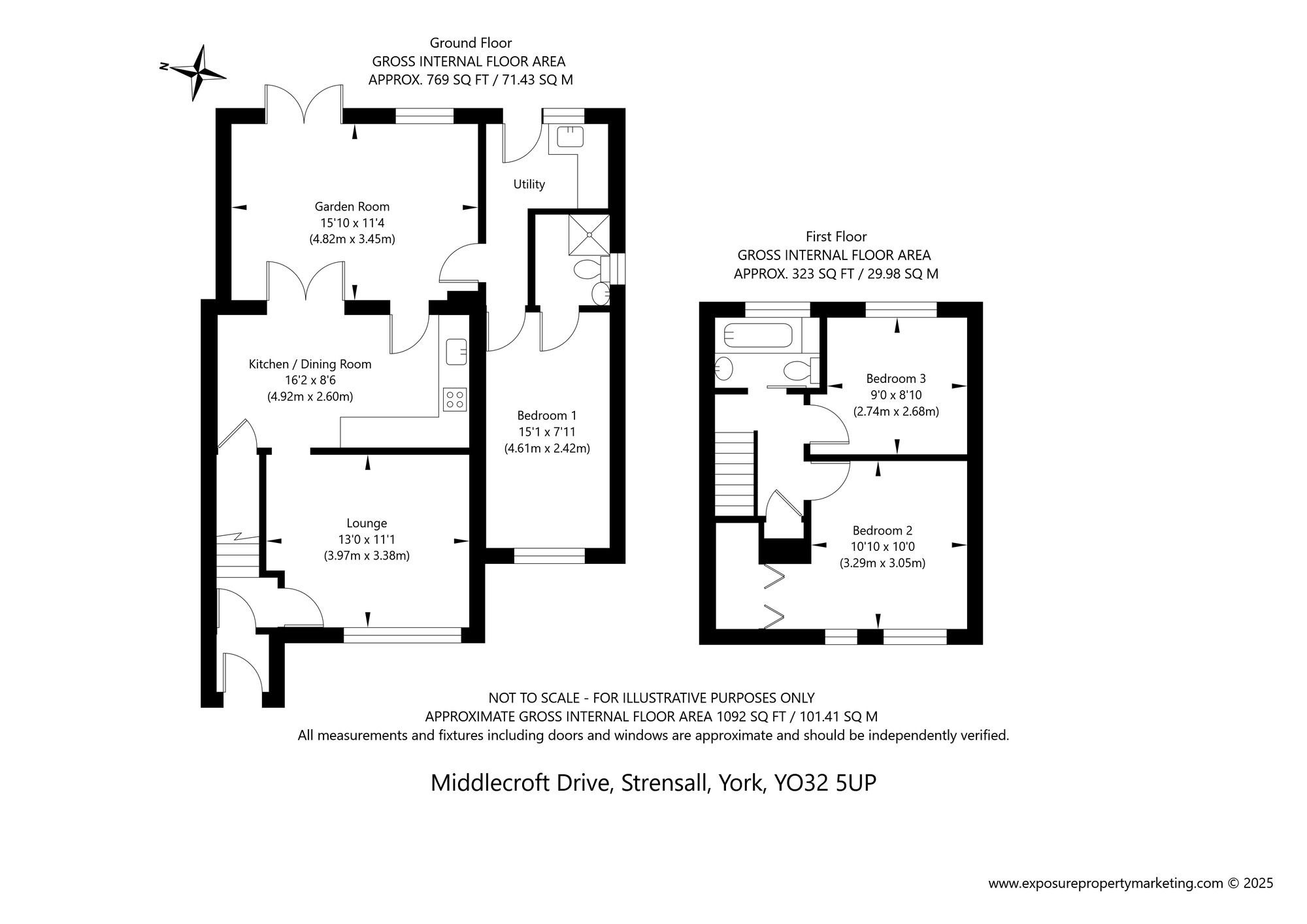 Floorplan of 3 bedroom Semi Detached House for sale, Middlecroft Drive, Strensall, North Yorkshire, YO32