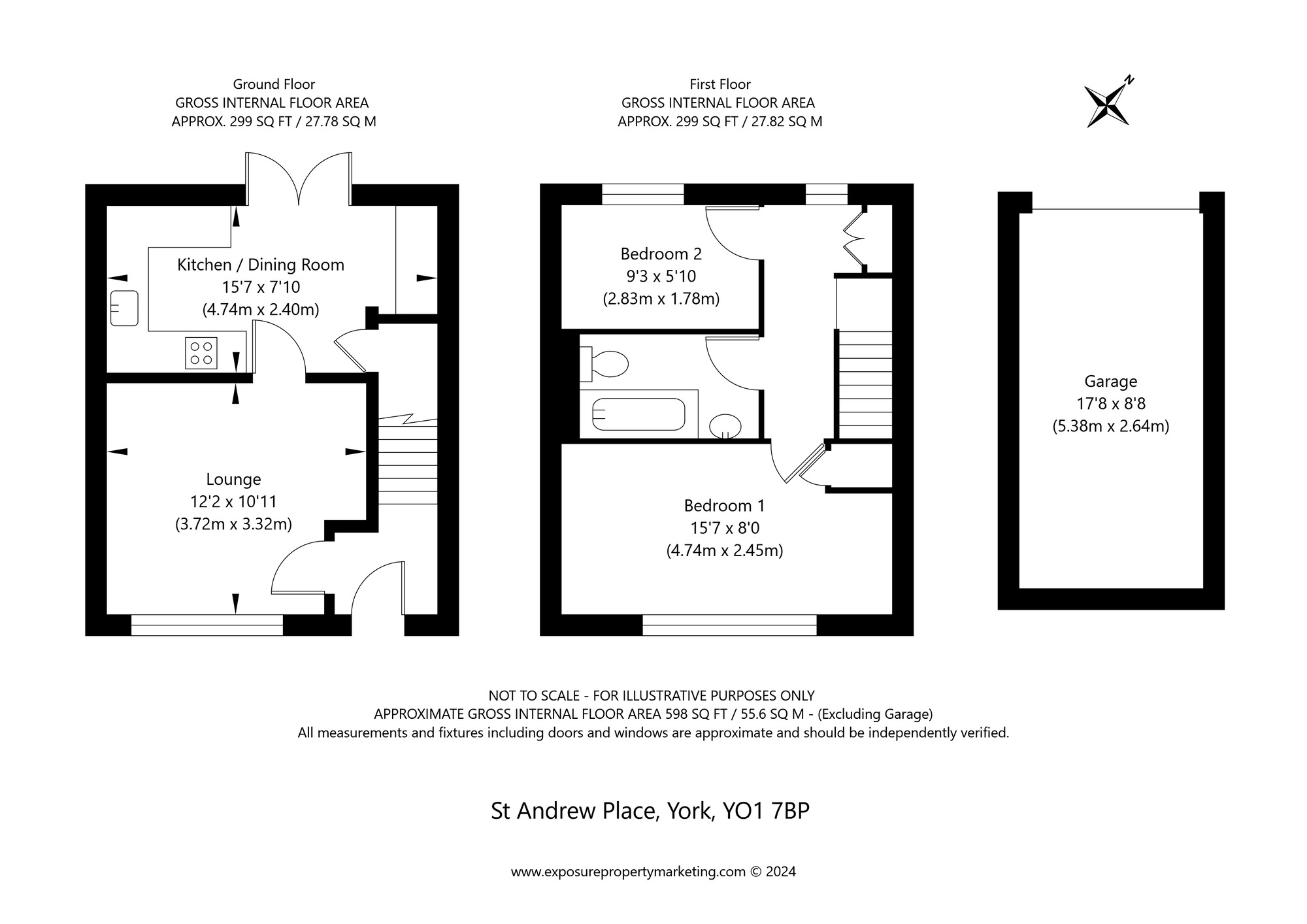 Floorplan of 2 bedroom Mid Terrace House for sale, St. Andrew Place, York, North Yorkshire, YO1
